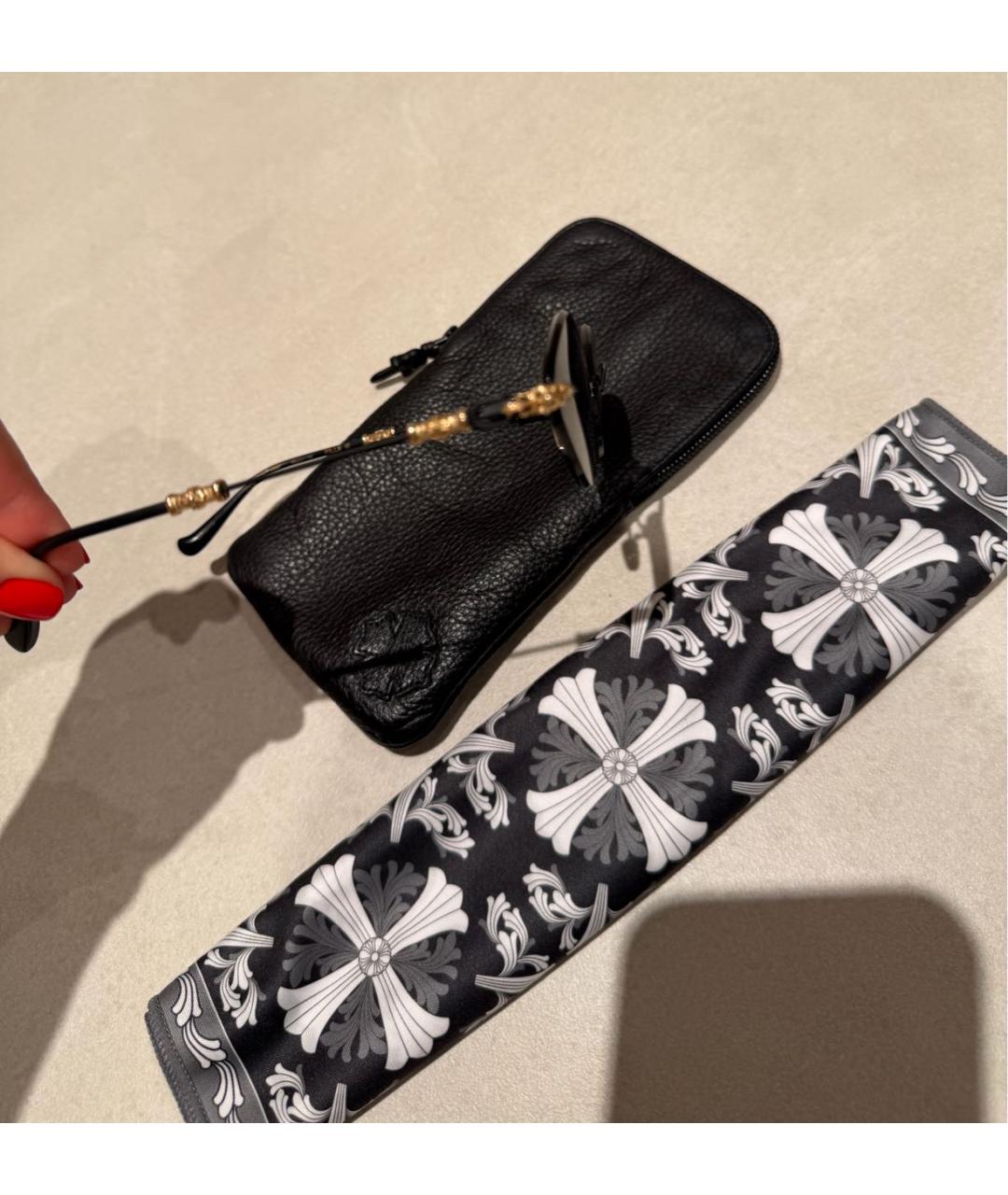 CHROME HEARTS Черные металлические солнцезащитные очки, фото 7