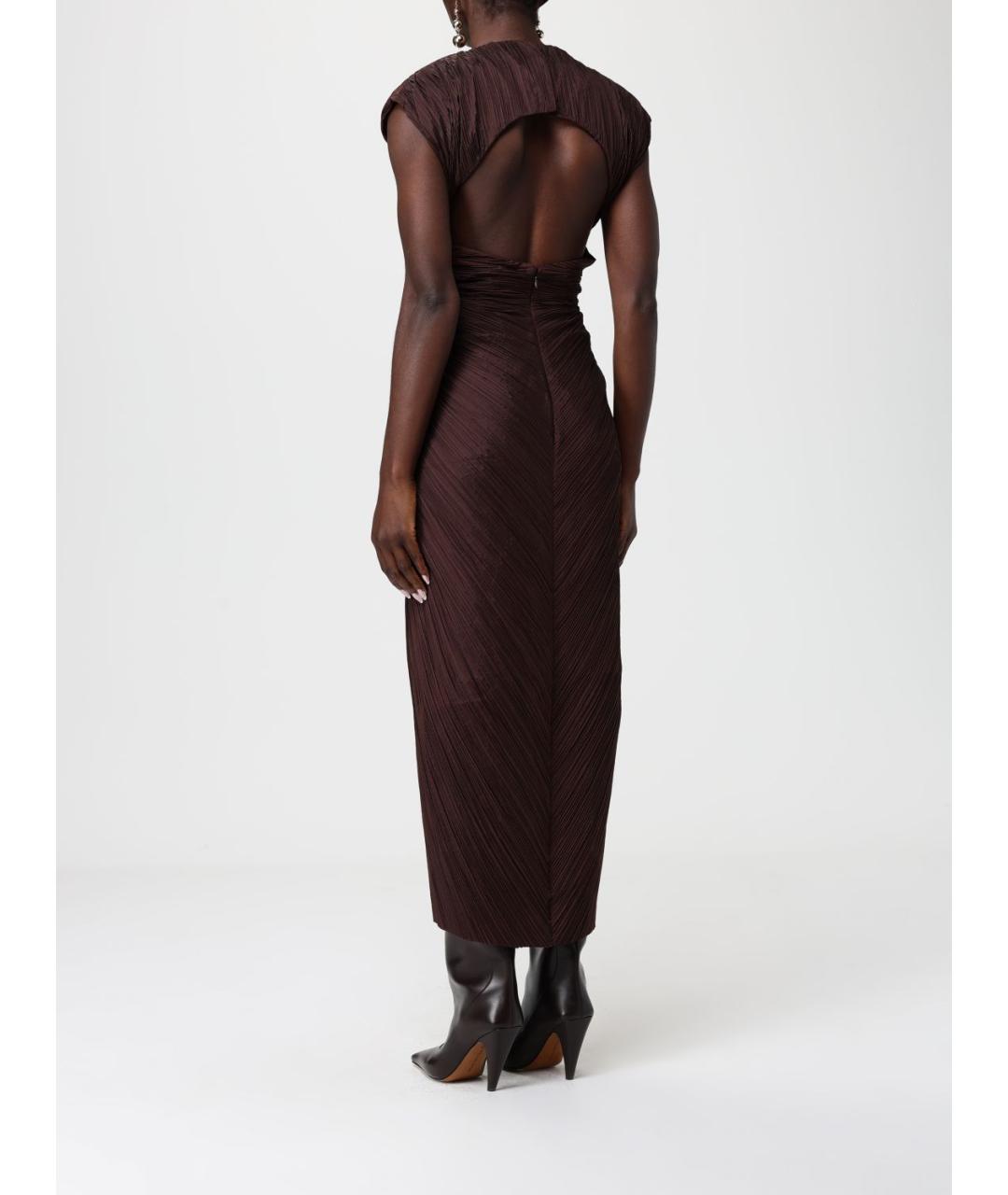 CULT GAIA Коричневое полиэстеровое коктейльное платье, фото 3