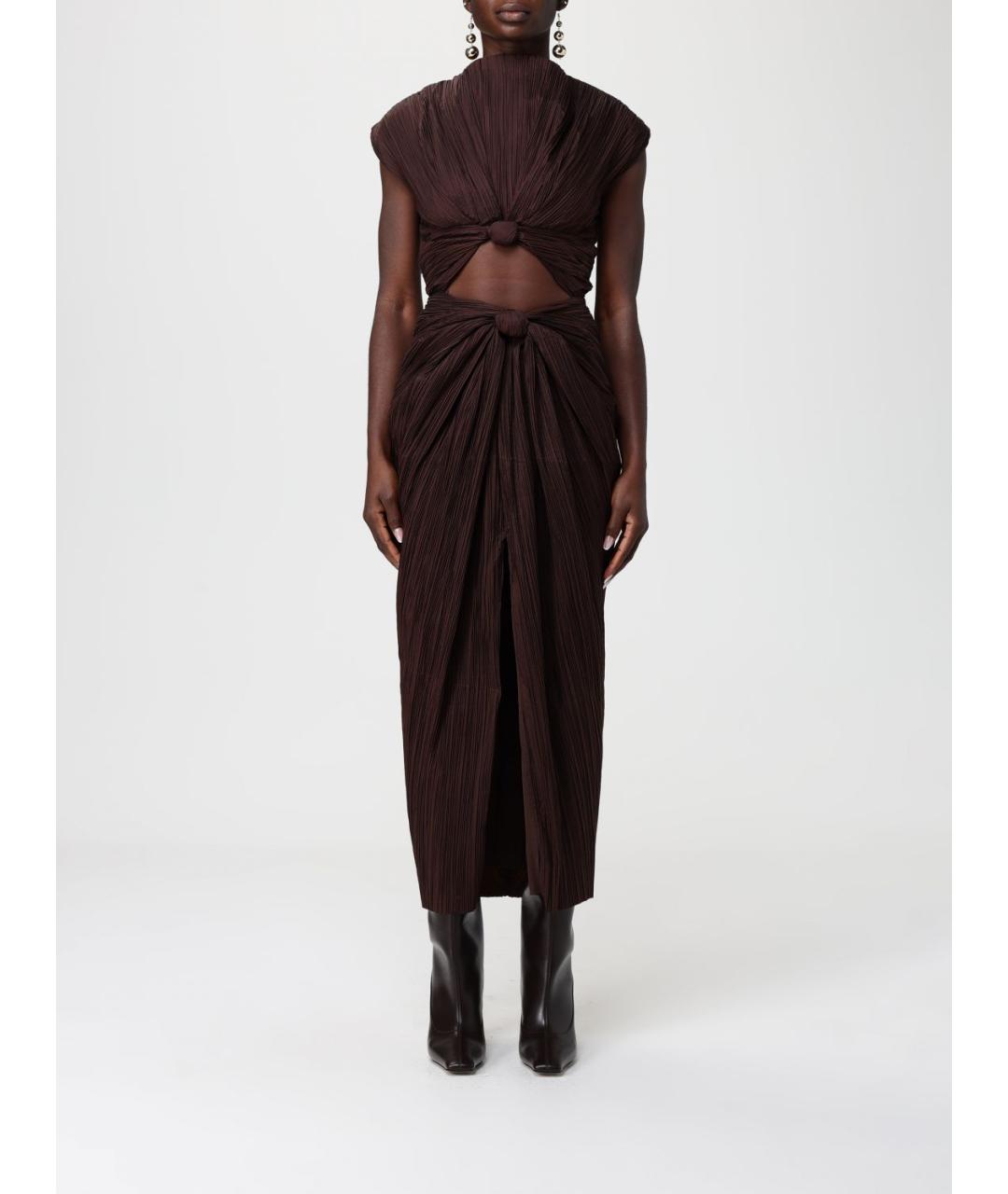 CULT GAIA Коричневое полиэстеровое коктейльное платье, фото 6