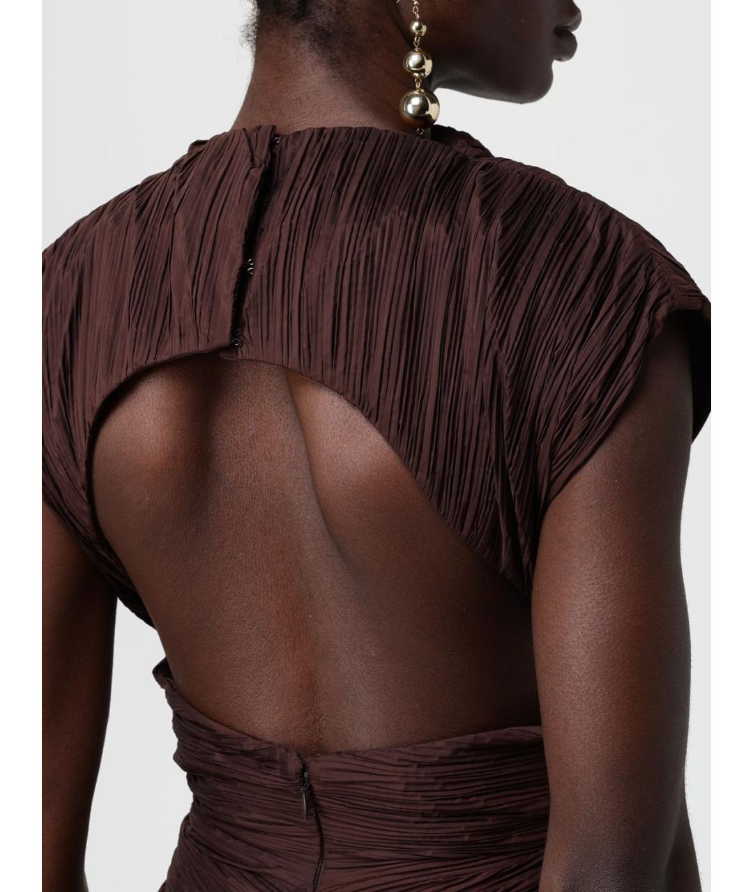 CULT GAIA Коричневое полиэстеровое коктейльное платье, фото 5