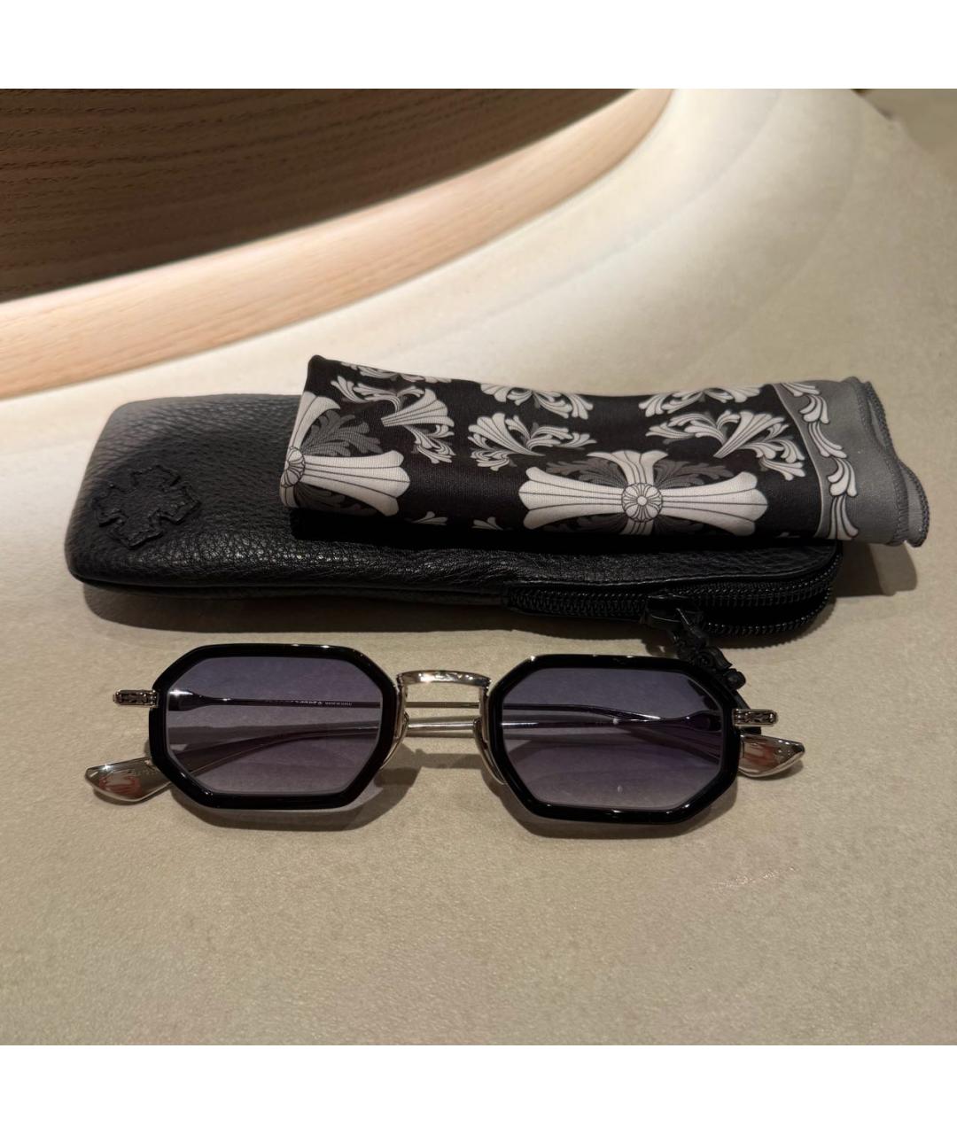 CHROME HEARTS Черные металлические солнцезащитные очки, фото 8