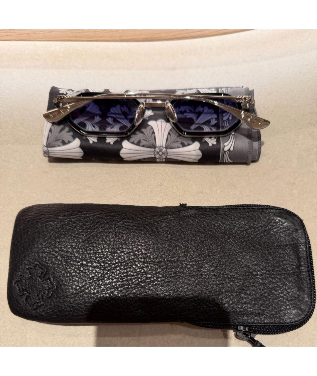 CHROME HEARTS Черные металлические солнцезащитные очки, фото 6