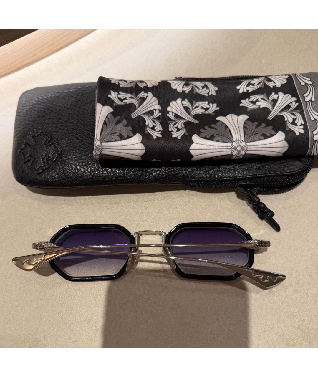 CHROME HEARTS Черные металлические солнцезащитные очки, фото 4