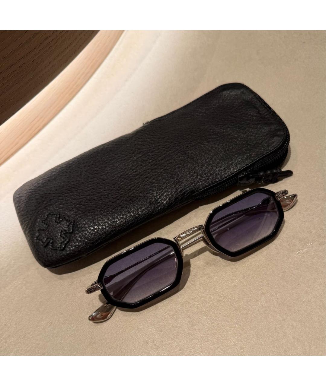 CHROME HEARTS Черные металлические солнцезащитные очки, фото 3