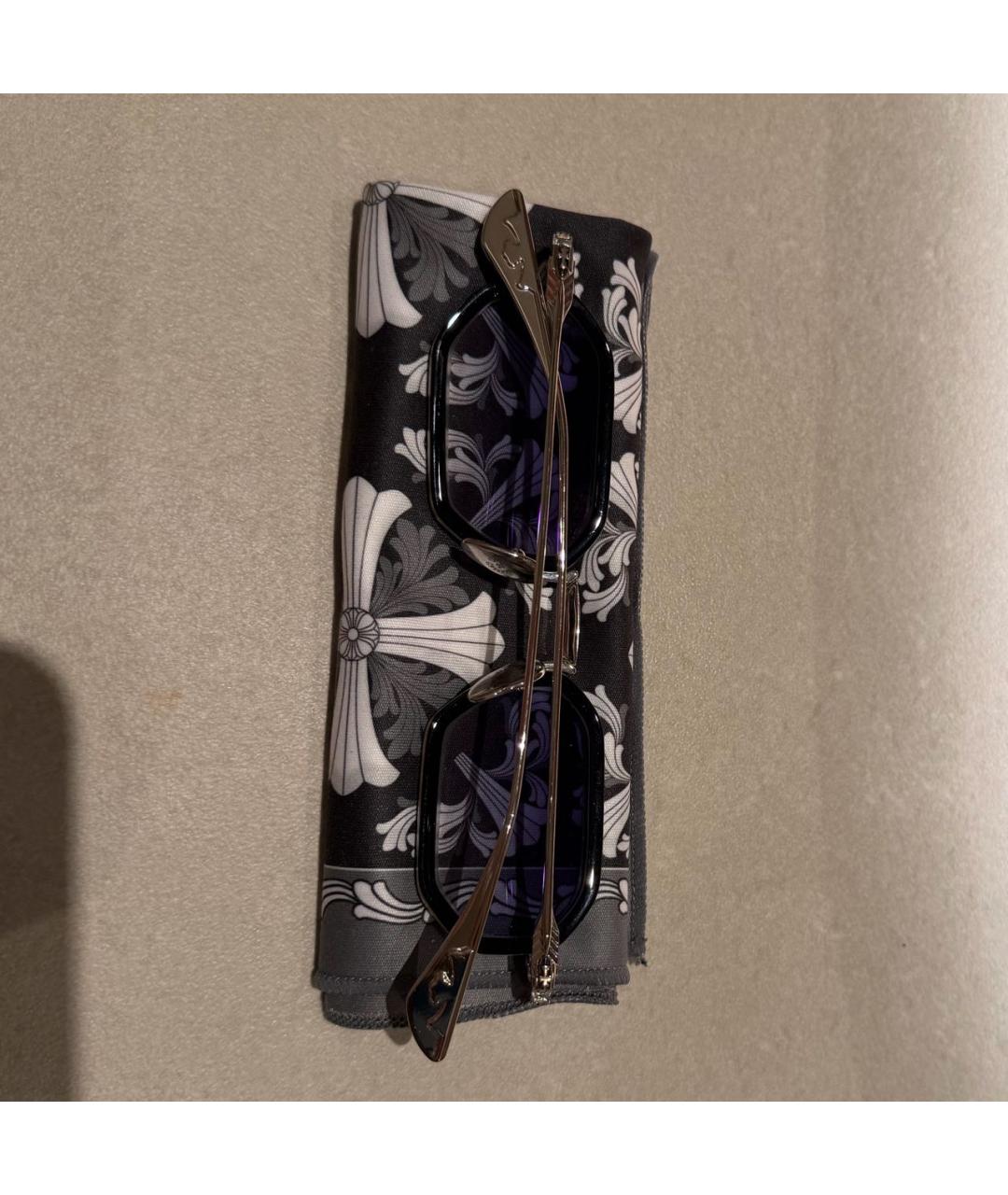 CHROME HEARTS Черные металлические солнцезащитные очки, фото 5