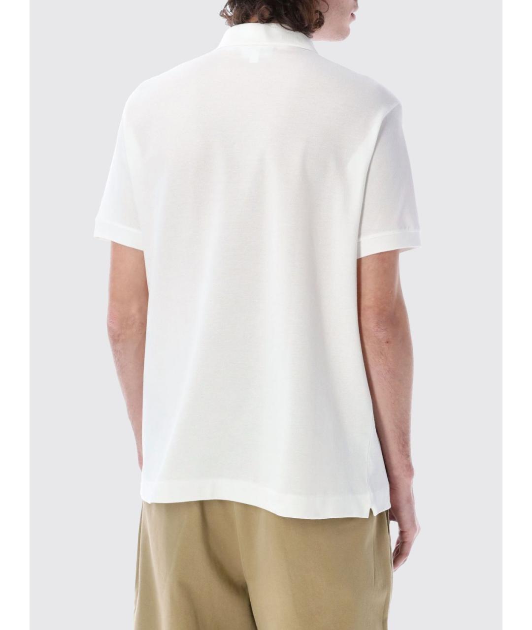 LACOSTE Белое хлопковое поло с коротким рукавом, фото 2