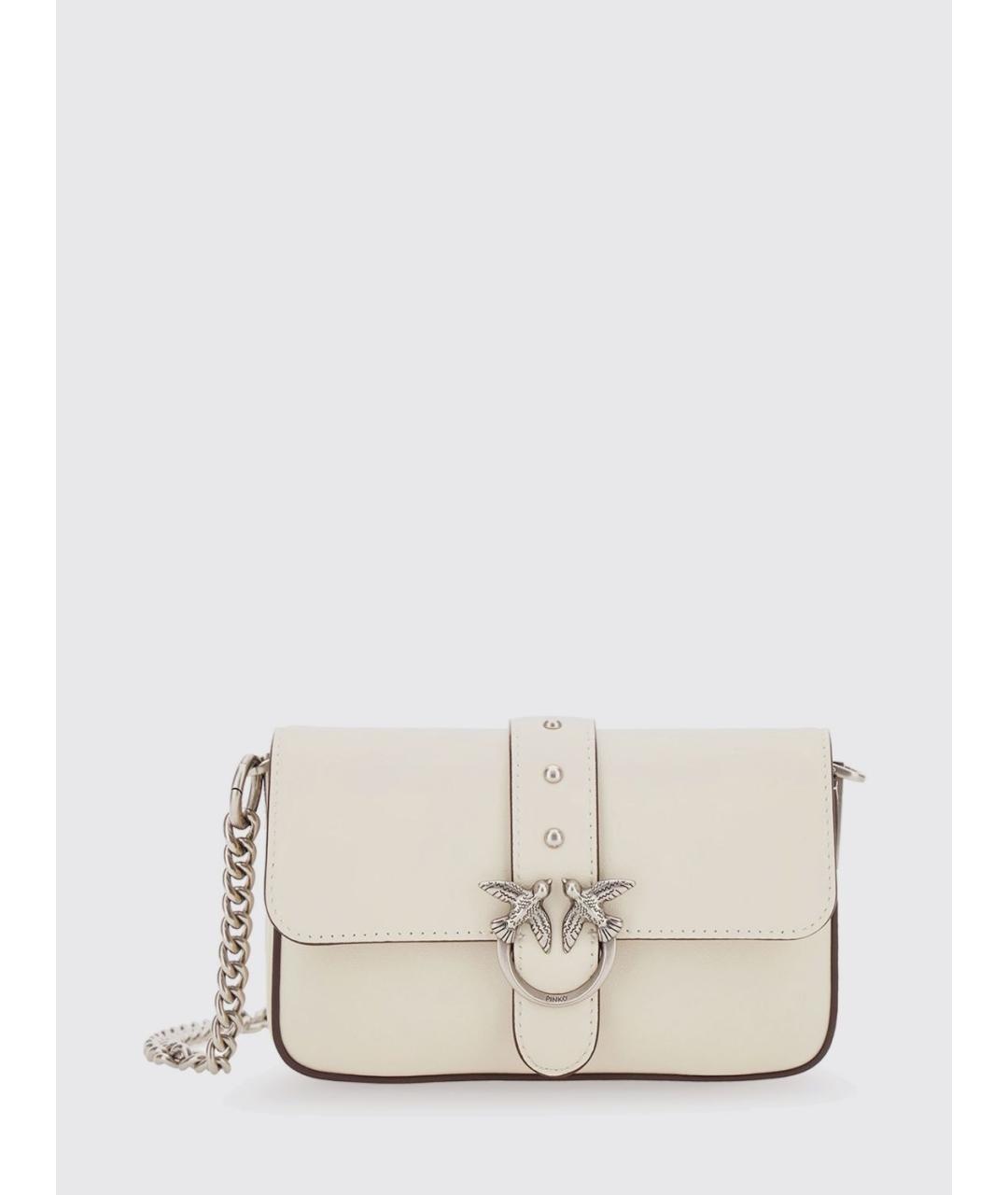 PINKO Белая кожаная сумка через плечо, фото 4