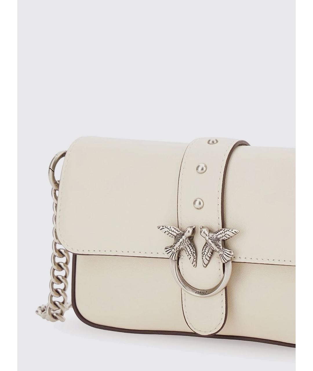 PINKO Белая кожаная сумка через плечо, фото 3