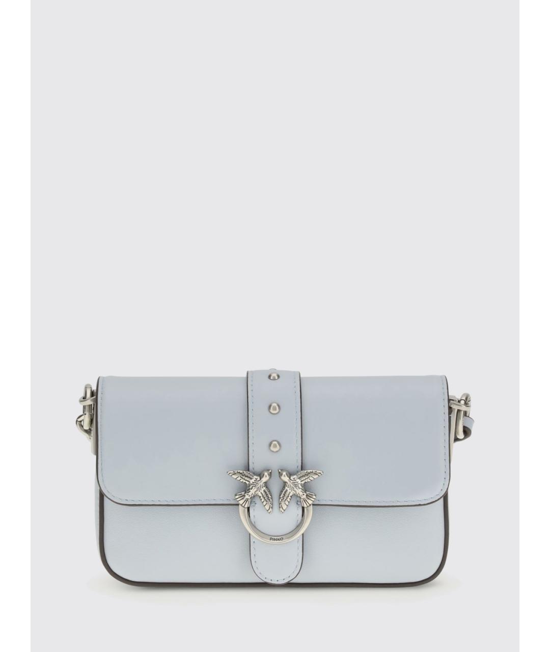 PINKO Голубая кожаная сумка через плечо, фото 4