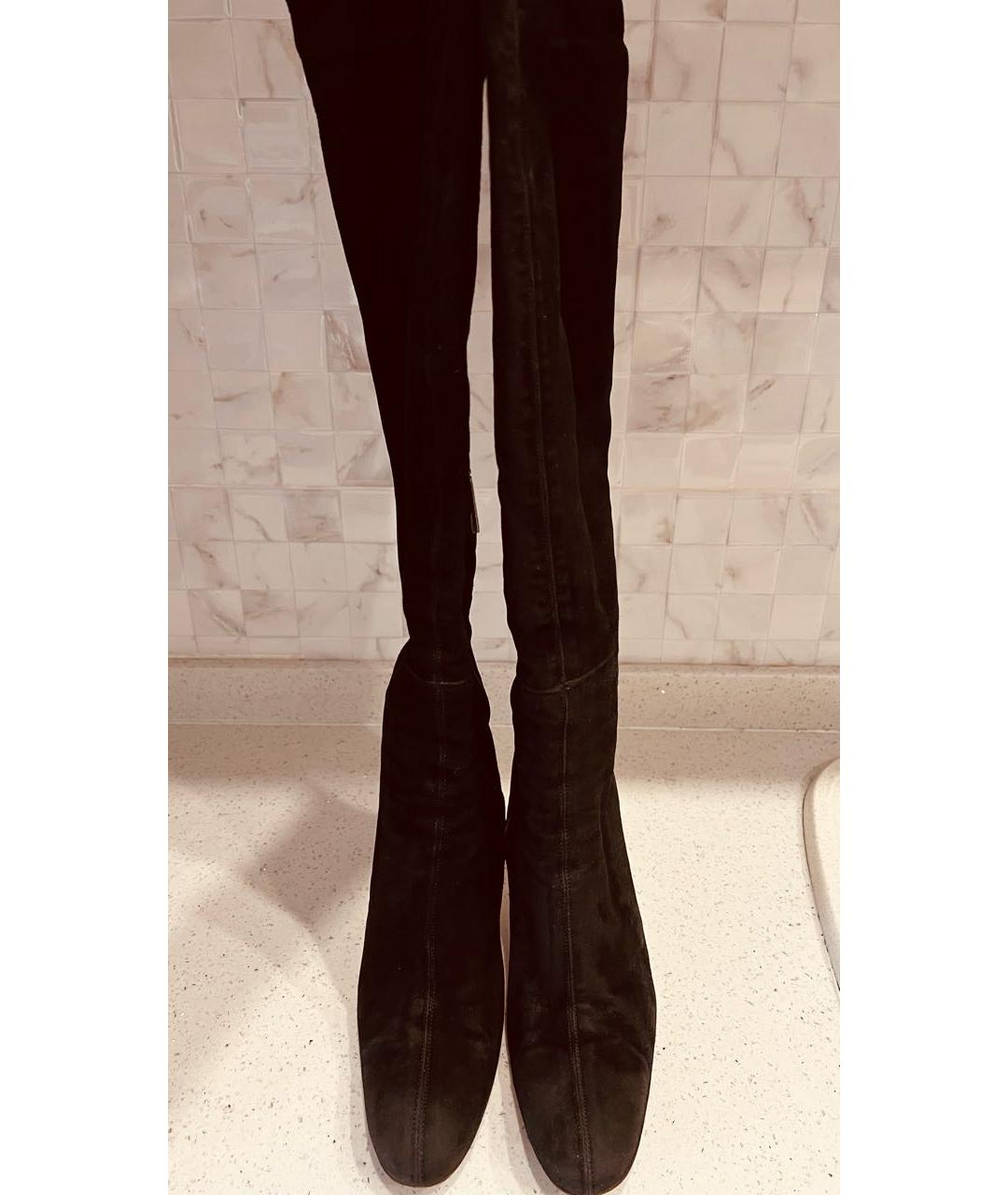 GIAN MARCO LORENZI Черные замшевые ботфорты, фото 2