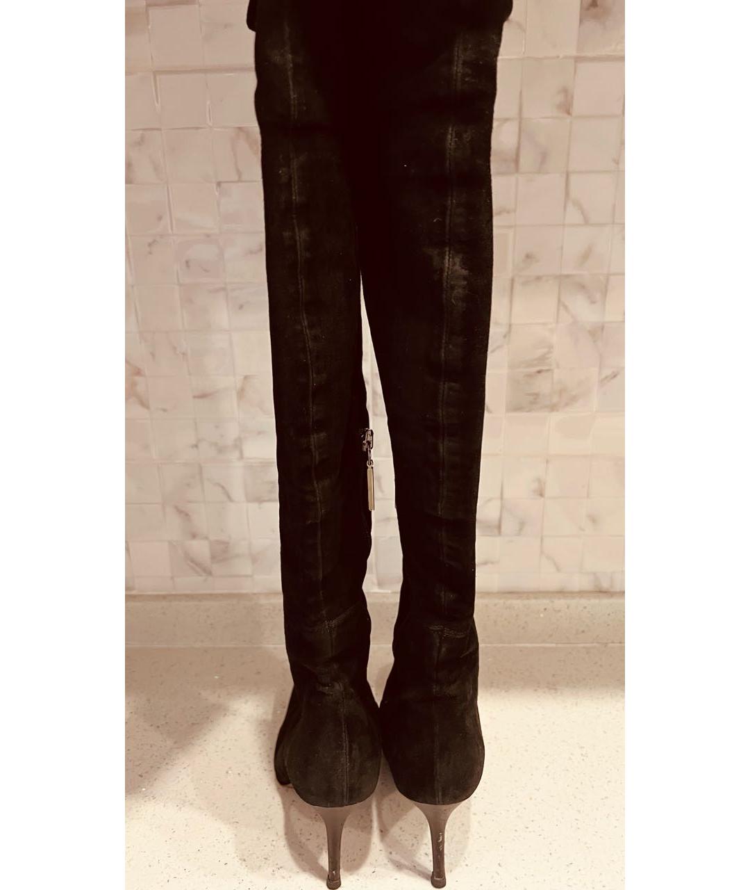 GIAN MARCO LORENZI Черные замшевые ботфорты, фото 3