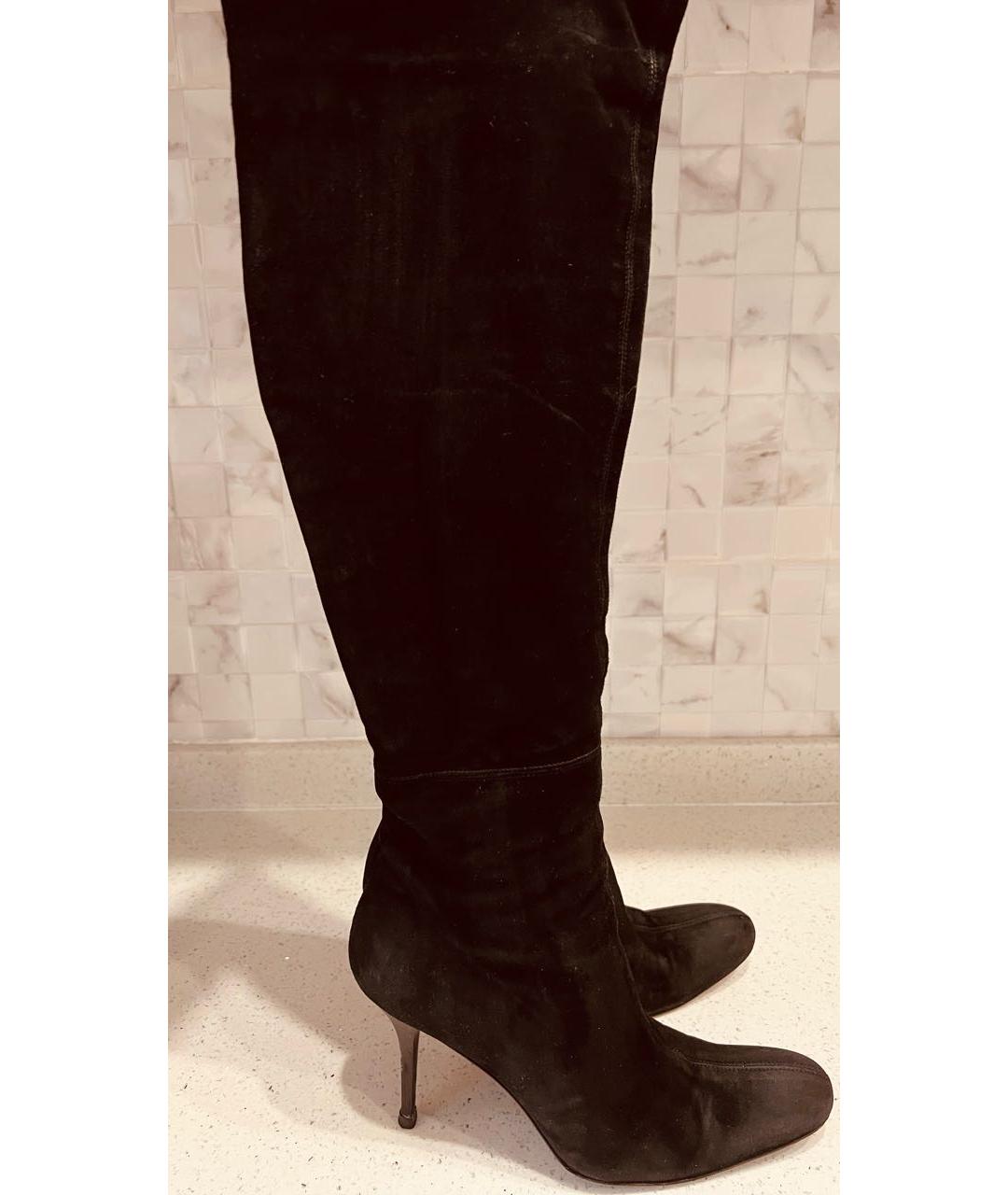 GIAN MARCO LORENZI Черные замшевые ботфорты, фото 5