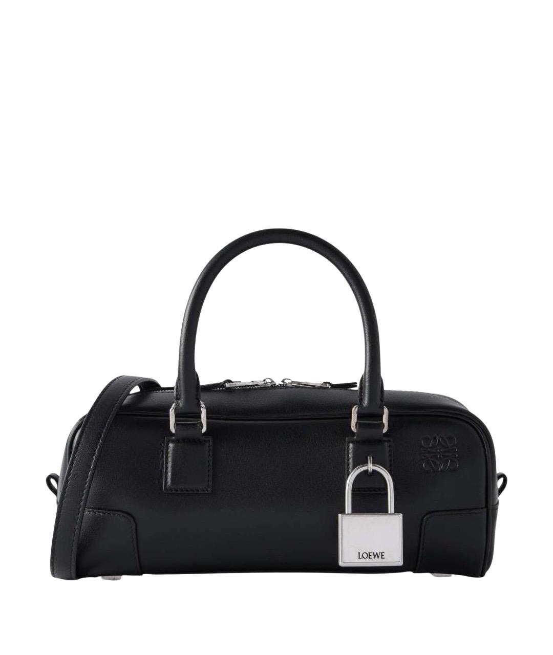 LOEWE Черная кожаная сумка с короткими ручками, фото 1