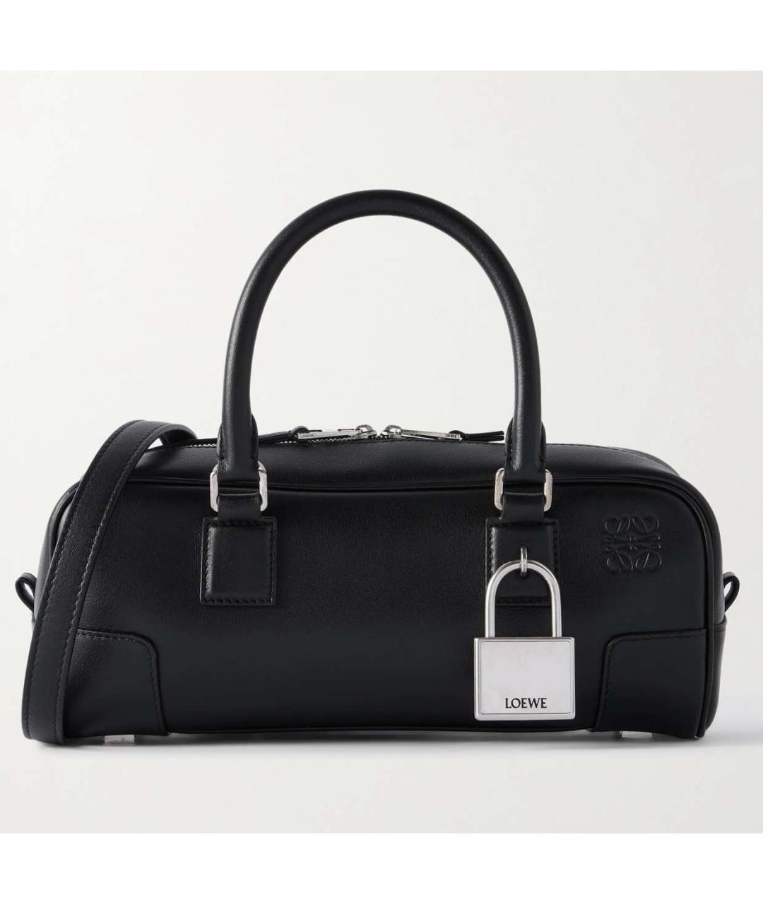 LOEWE Черная кожаная сумка с короткими ручками, фото 6