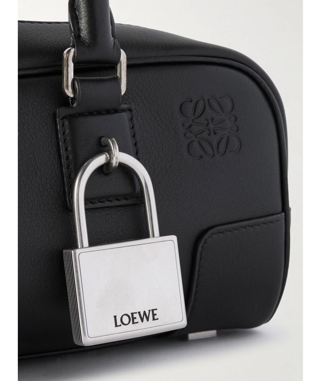 LOEWE Черная кожаная сумка с короткими ручками, фото 4