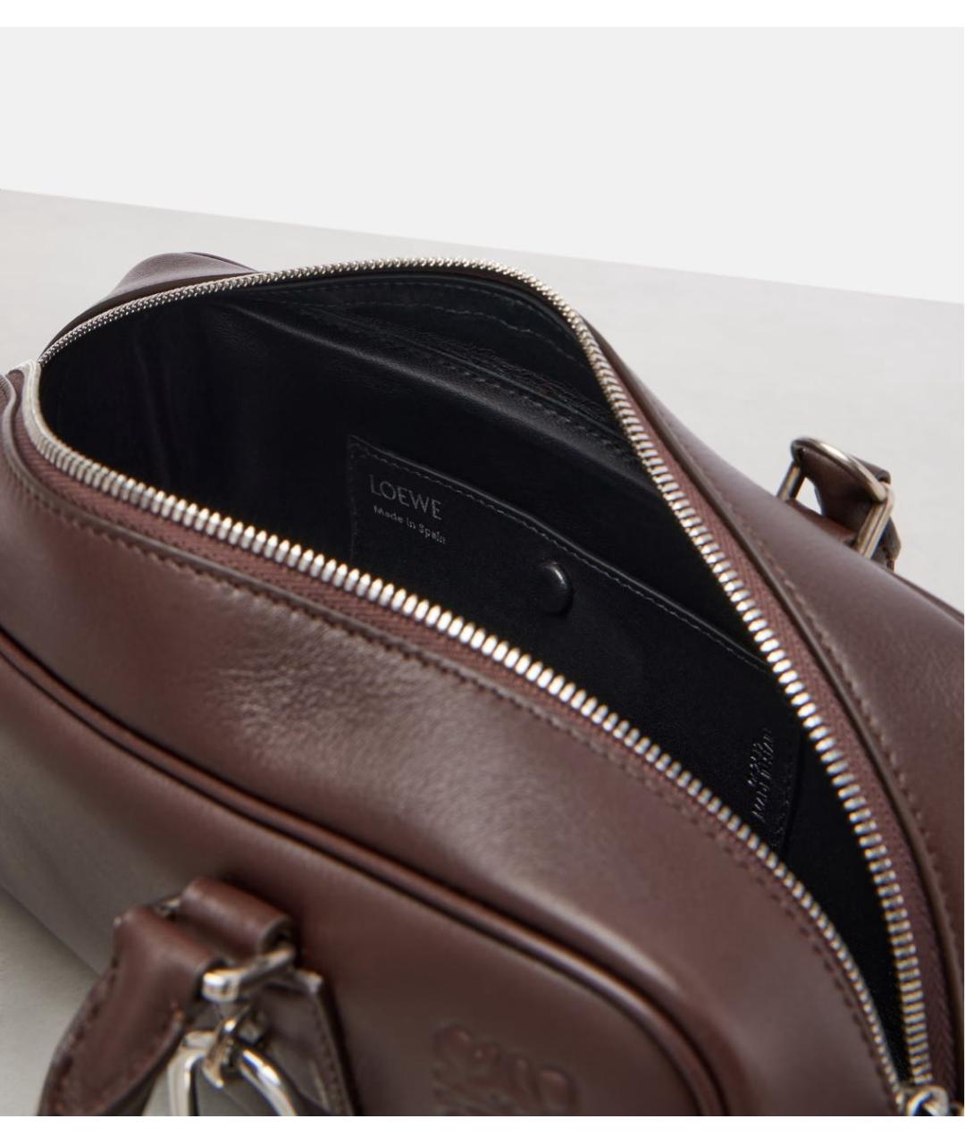 LOEWE Коричневая кожаная сумка с короткими ручками, фото 3