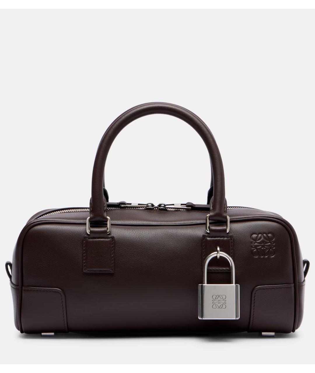 LOEWE Коричневая кожаная сумка с короткими ручками, фото 6