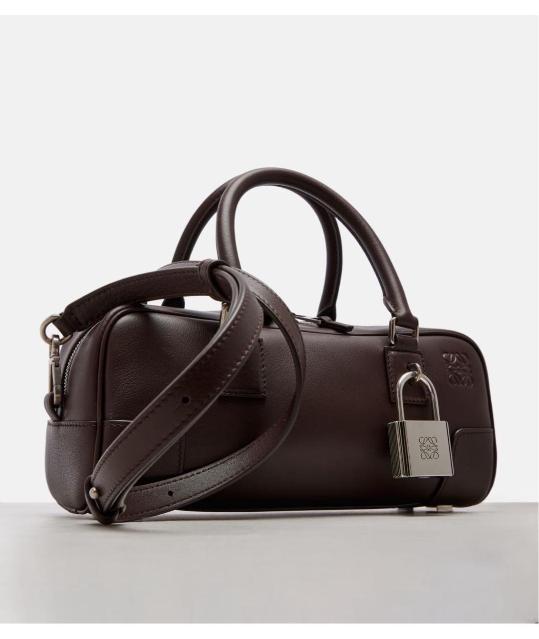 LOEWE Коричневая кожаная сумка с короткими ручками, фото 5