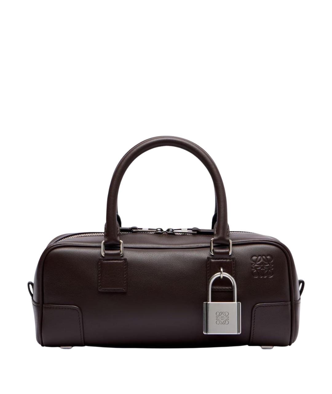 LOEWE Коричневая кожаная сумка с короткими ручками, фото 1