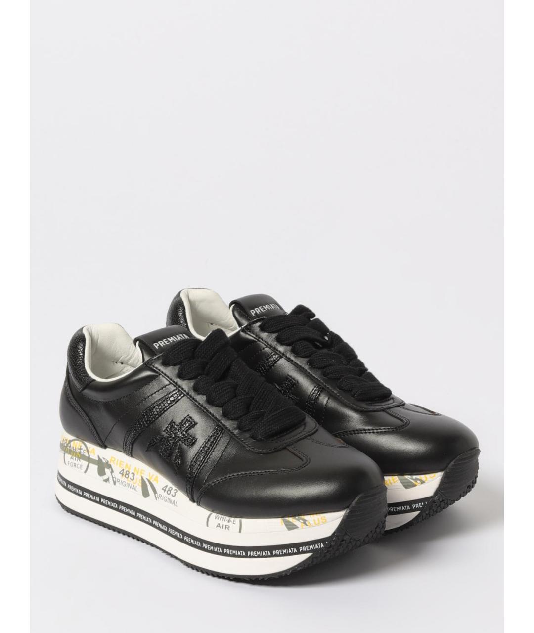 PREMIATA Черные кожаные кроссовки, фото 2