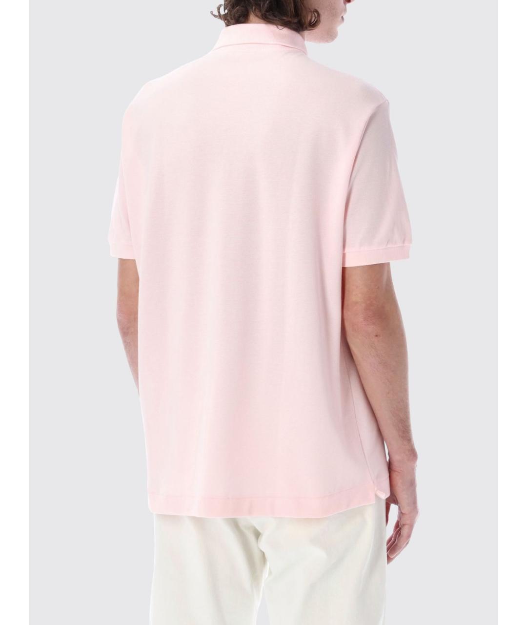 LACOSTE Розовое хлопковое поло с коротким рукавом, фото 2