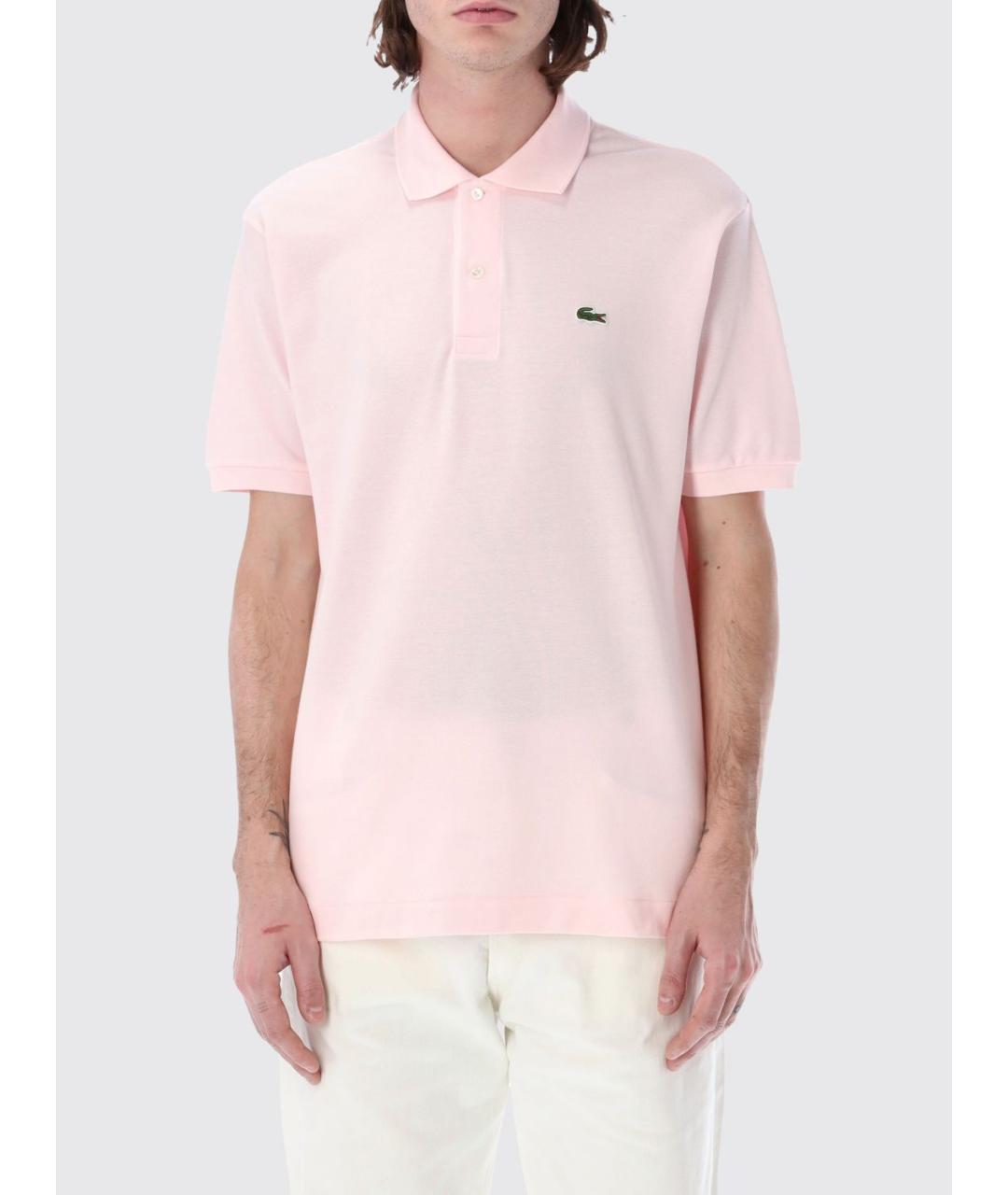 LACOSTE Розовое хлопковое поло с коротким рукавом, фото 4