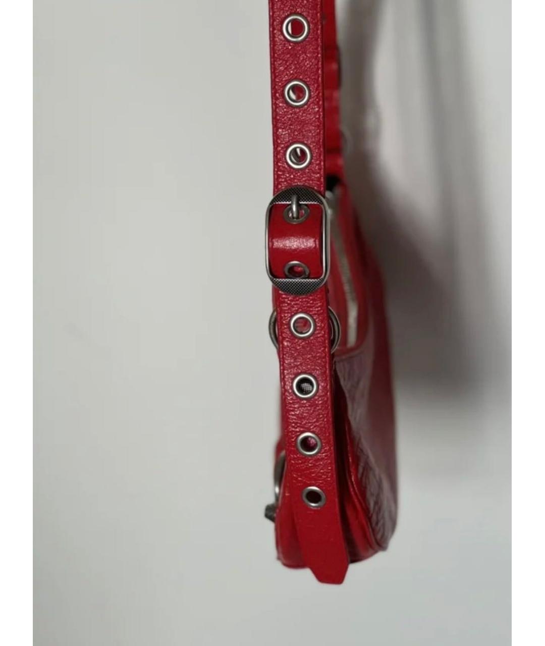 BALENCIAGA Красная кожаная сумка через плечо, фото 5