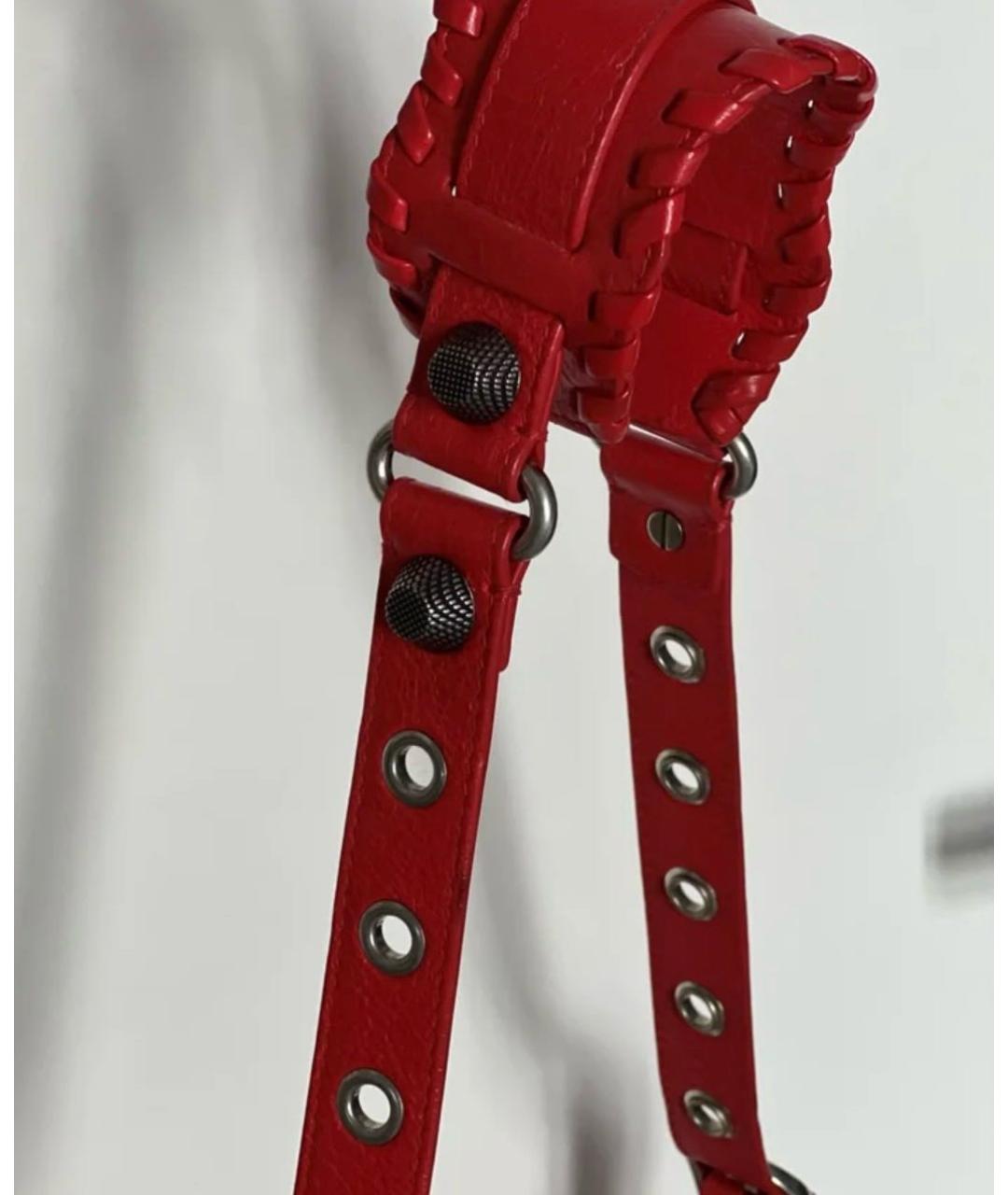 BALENCIAGA Красная кожаная сумка через плечо, фото 6