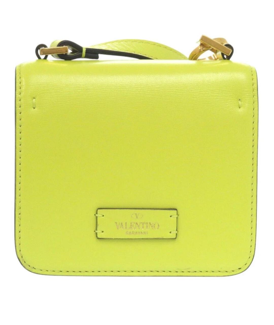 VALENTINO Салатовая кожаная сумка через плечо, фото 3