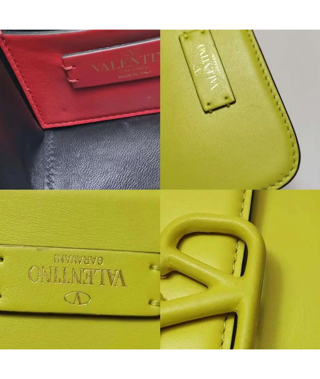 VALENTINO Салатовая кожаная сумка через плечо, фото 4