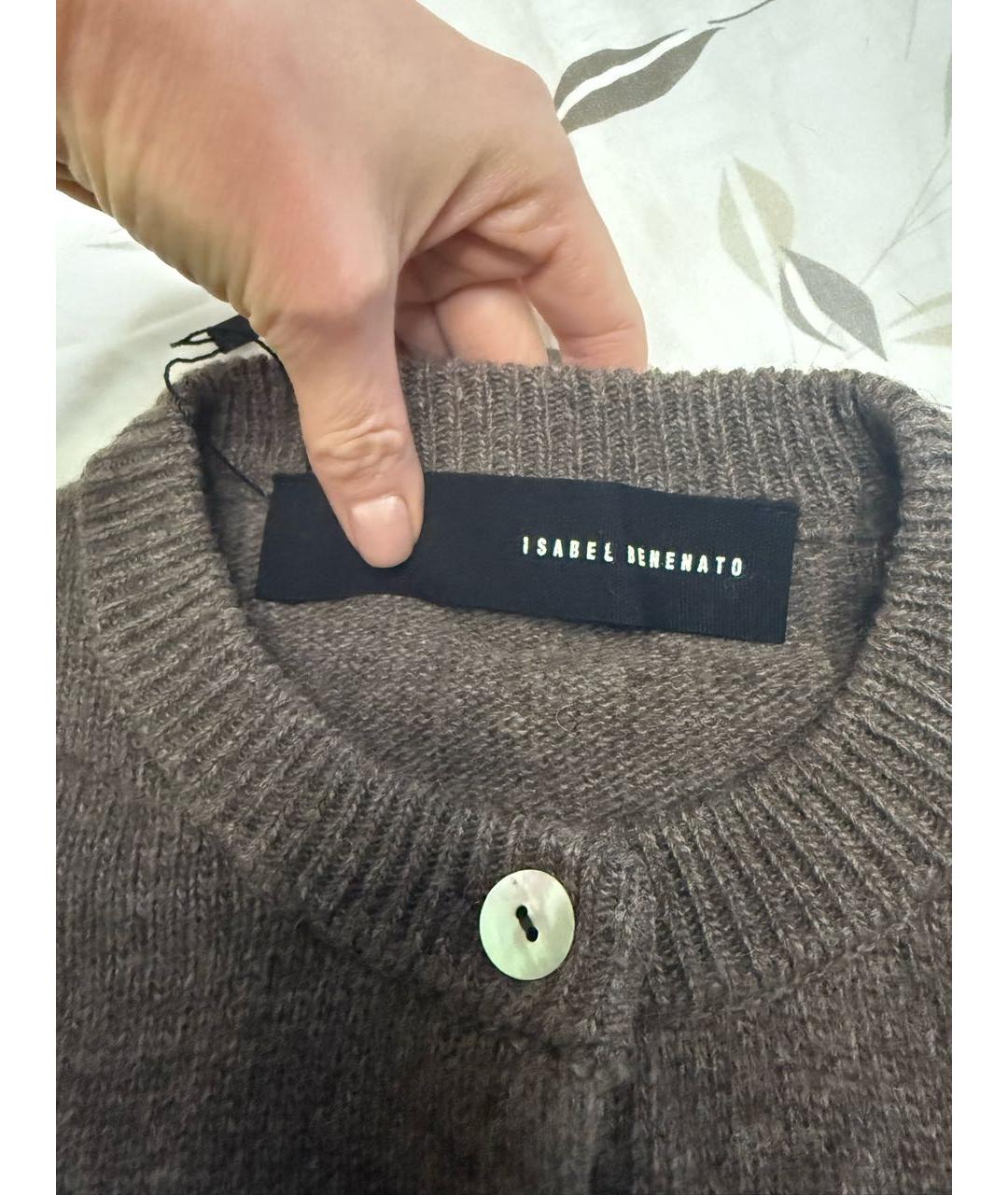 ISABEL BENENATO Коричневый шерстяной джемпер / свитер, фото 3