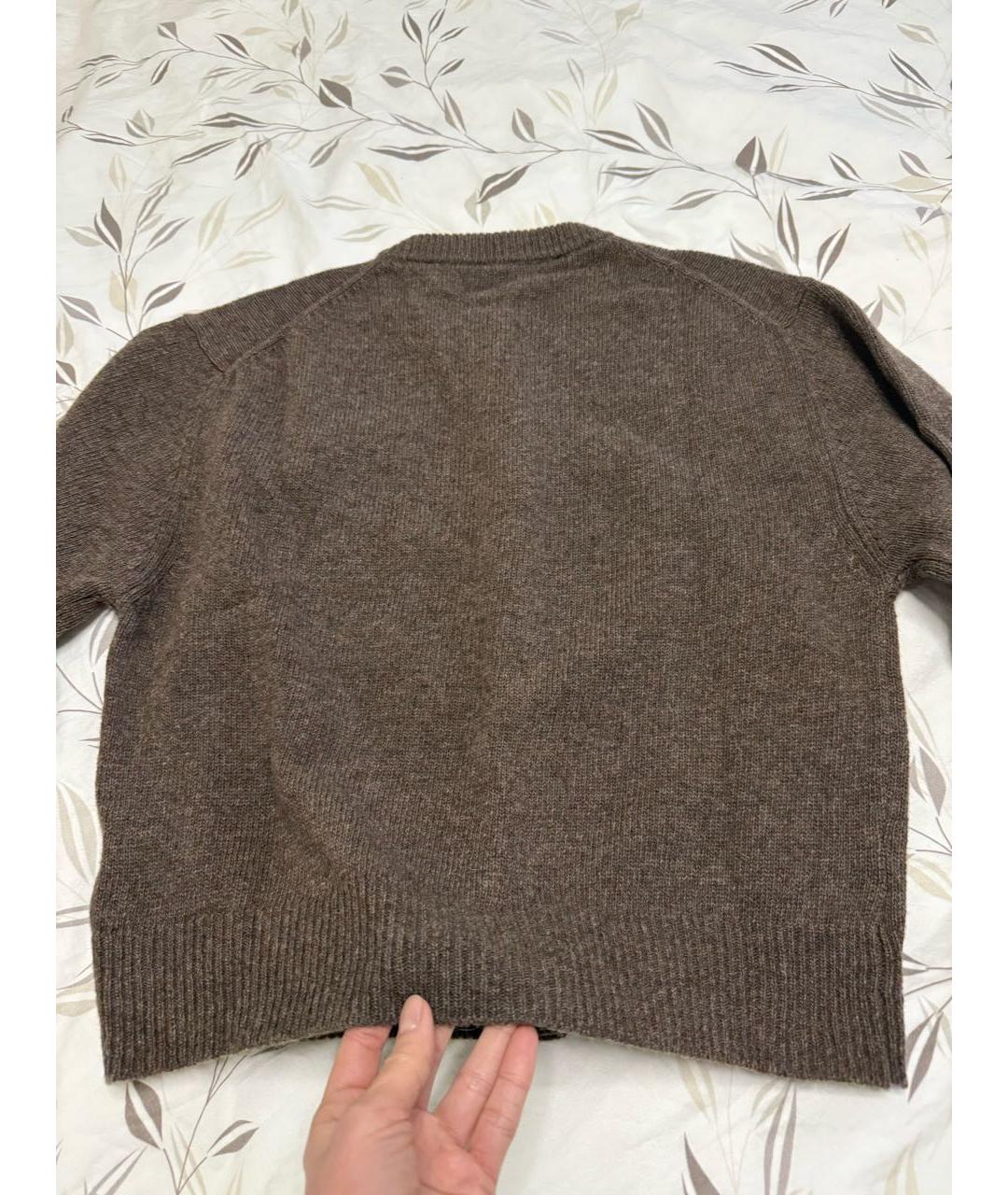 ISABEL BENENATO Коричневый шерстяной джемпер / свитер, фото 2