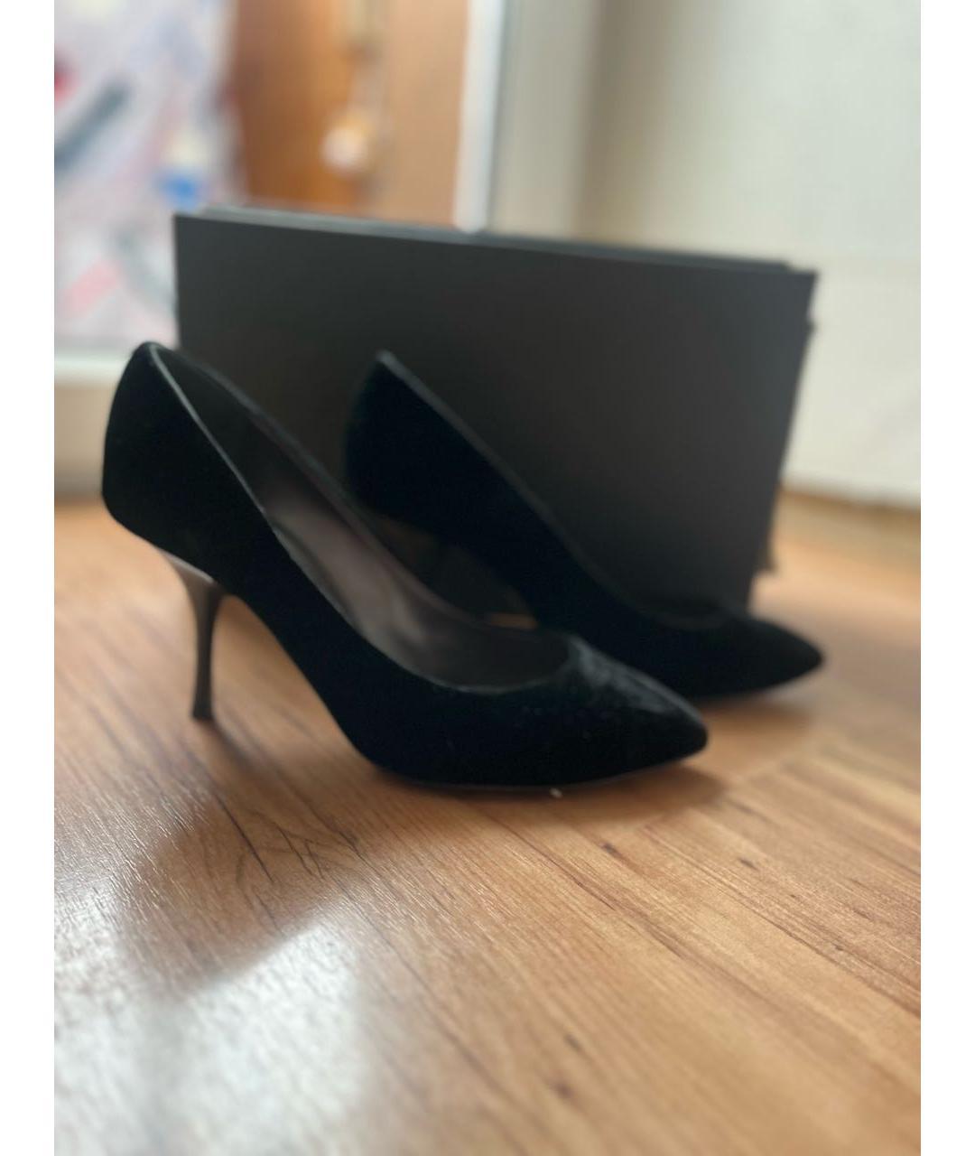 GIUSEPPE ZANOTTI DESIGN Черные бархатные туфли, фото 4