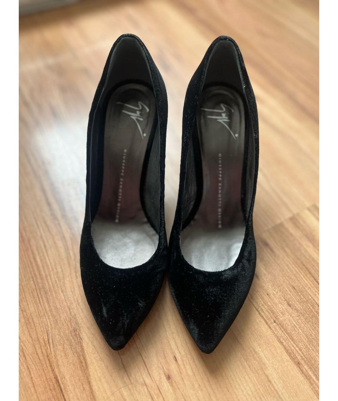 GIUSEPPE ZANOTTI DESIGN Черные бархатные туфли, фото 3