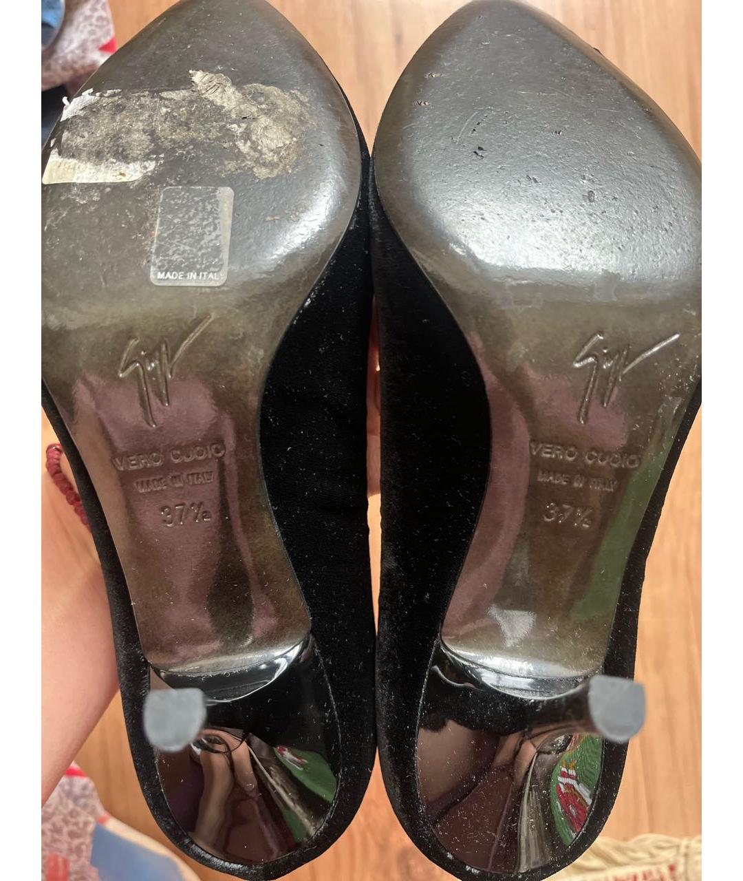 GIUSEPPE ZANOTTI DESIGN Черные бархатные туфли, фото 5