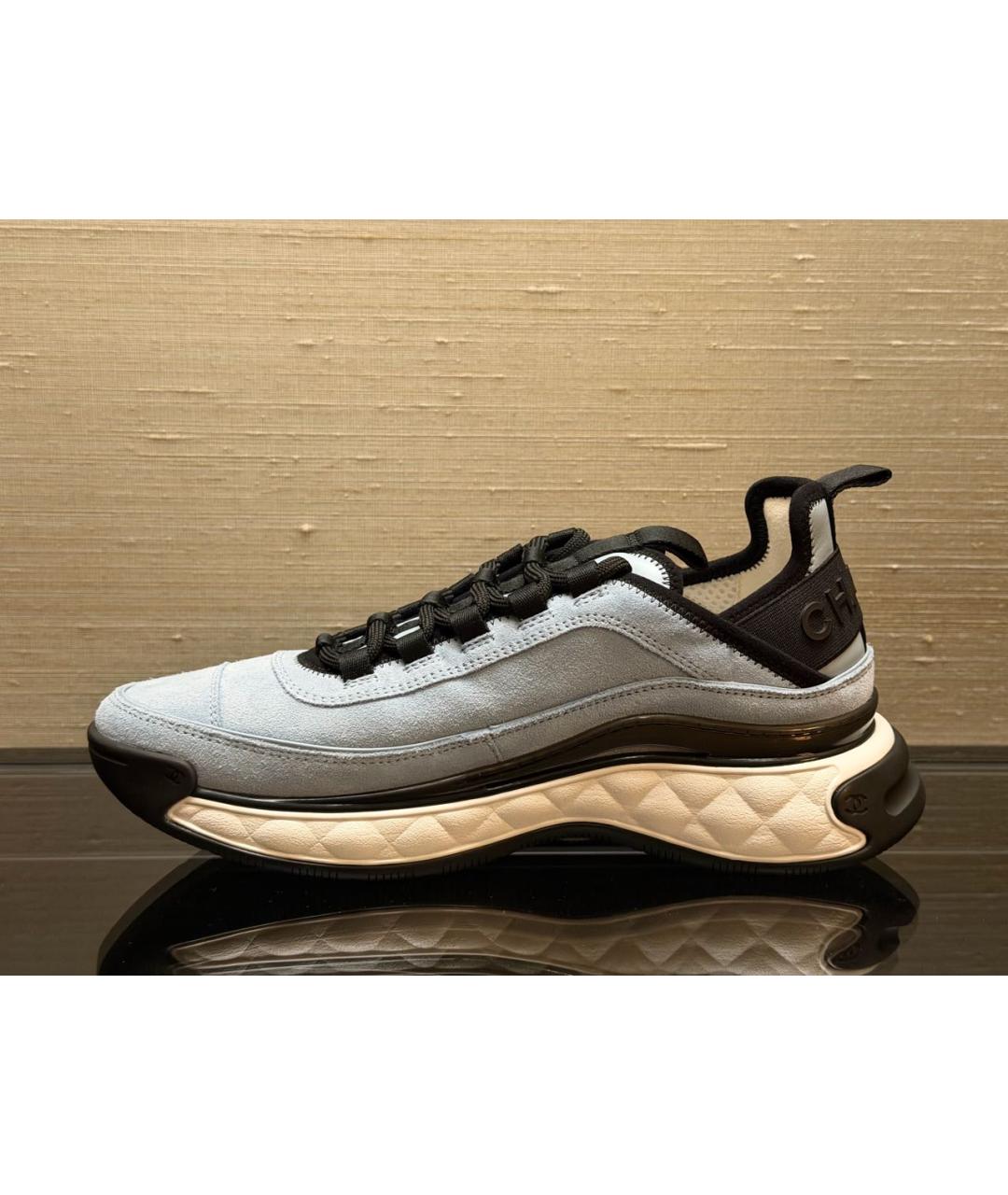 CHANEL Голубые замшевые кроссовки, фото 2