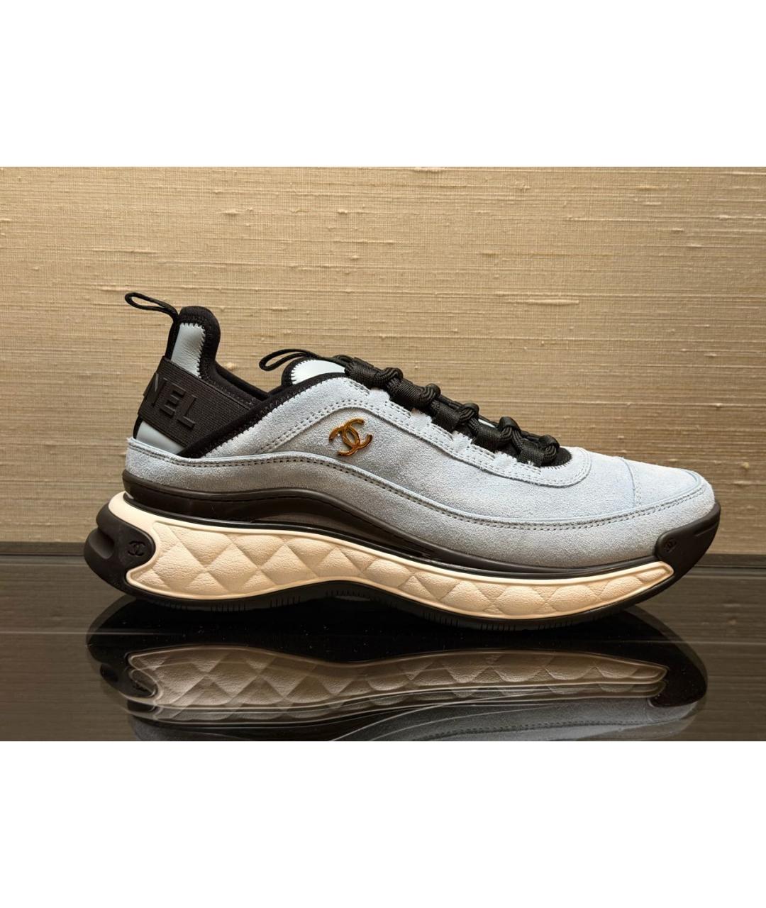 CHANEL Голубые замшевые кроссовки, фото 9