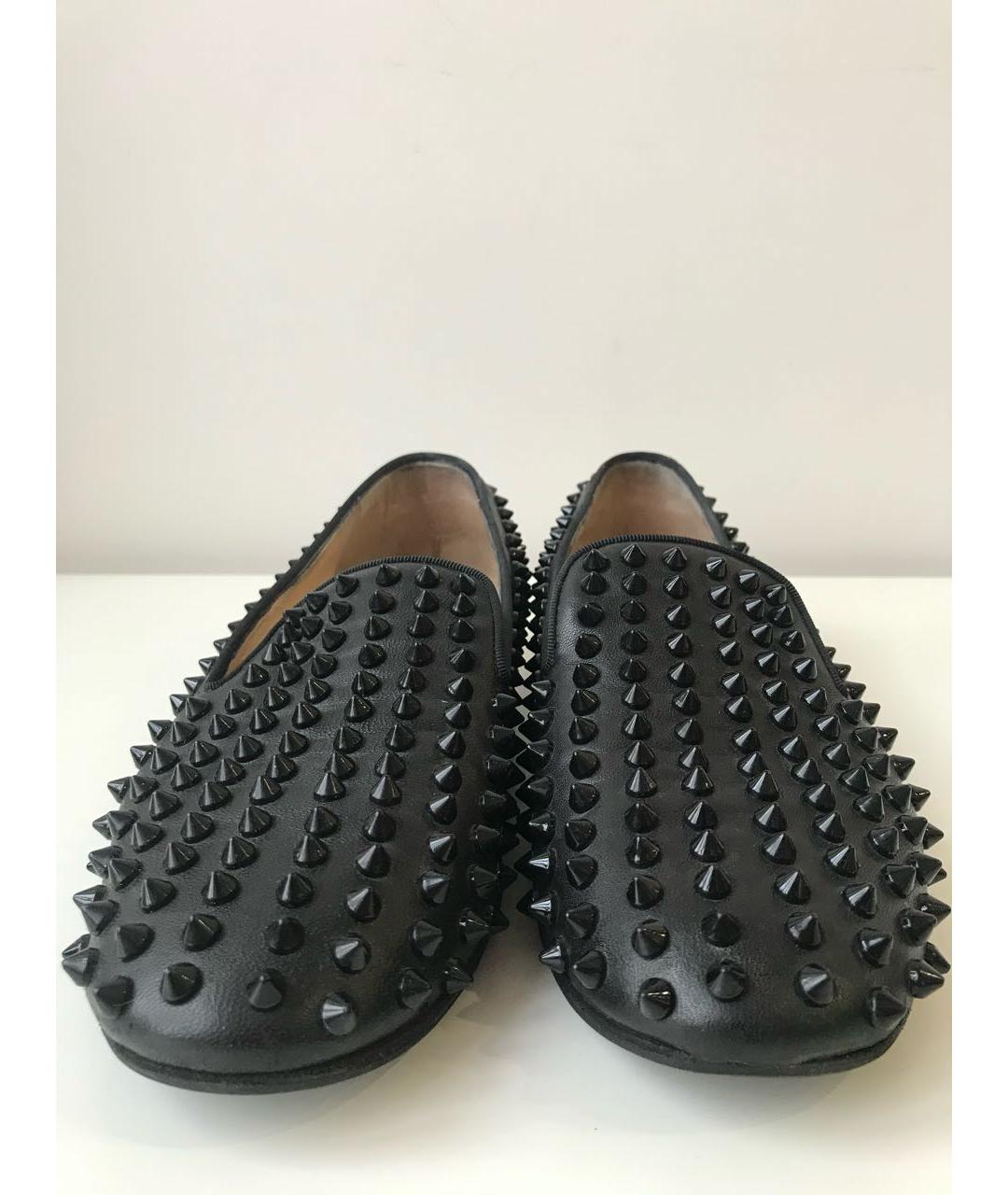 CHRISTIAN LOUBOUTIN Черные кожаные лоферы, фото 2