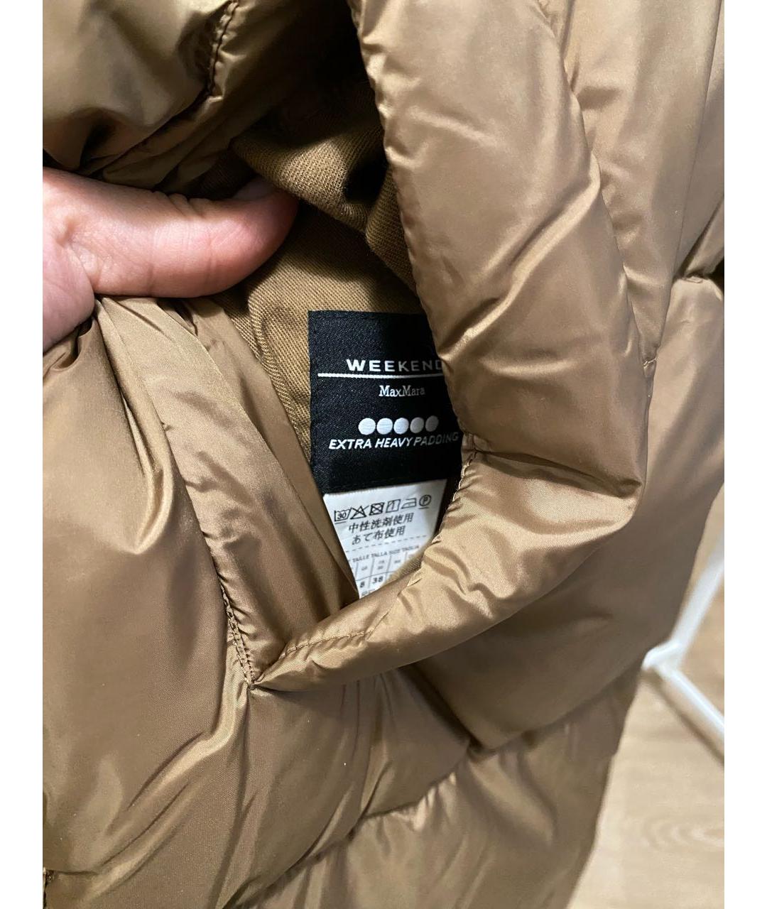 WEEKEND MAX MARA Коричневый полиэстеровый пуховик, фото 5