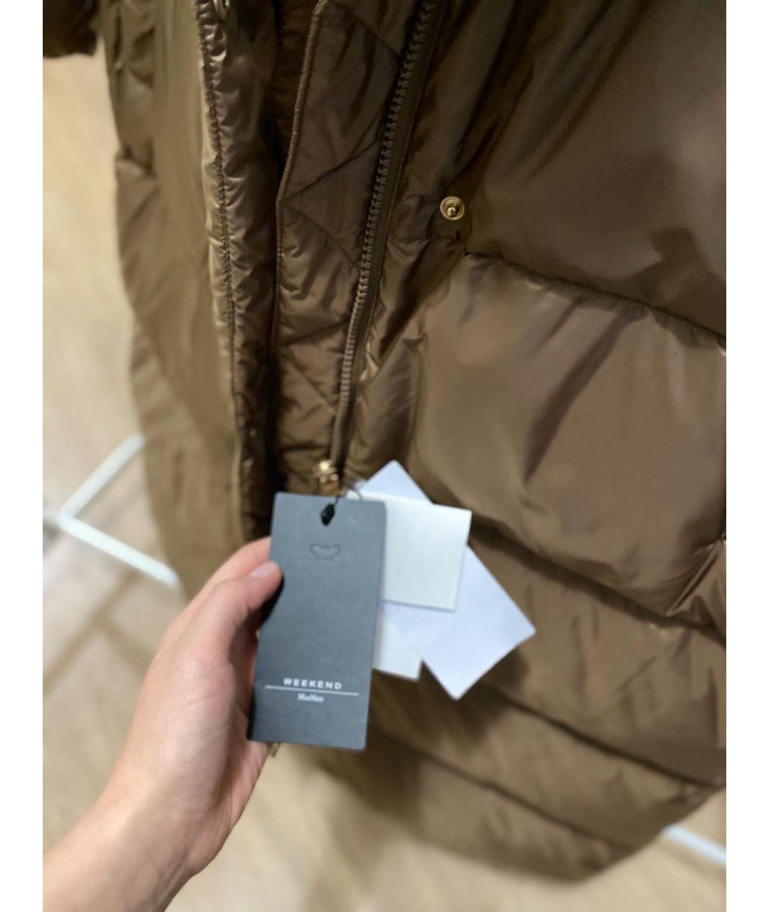 WEEKEND MAX MARA Коричневый полиэстеровый пуховик, фото 3
