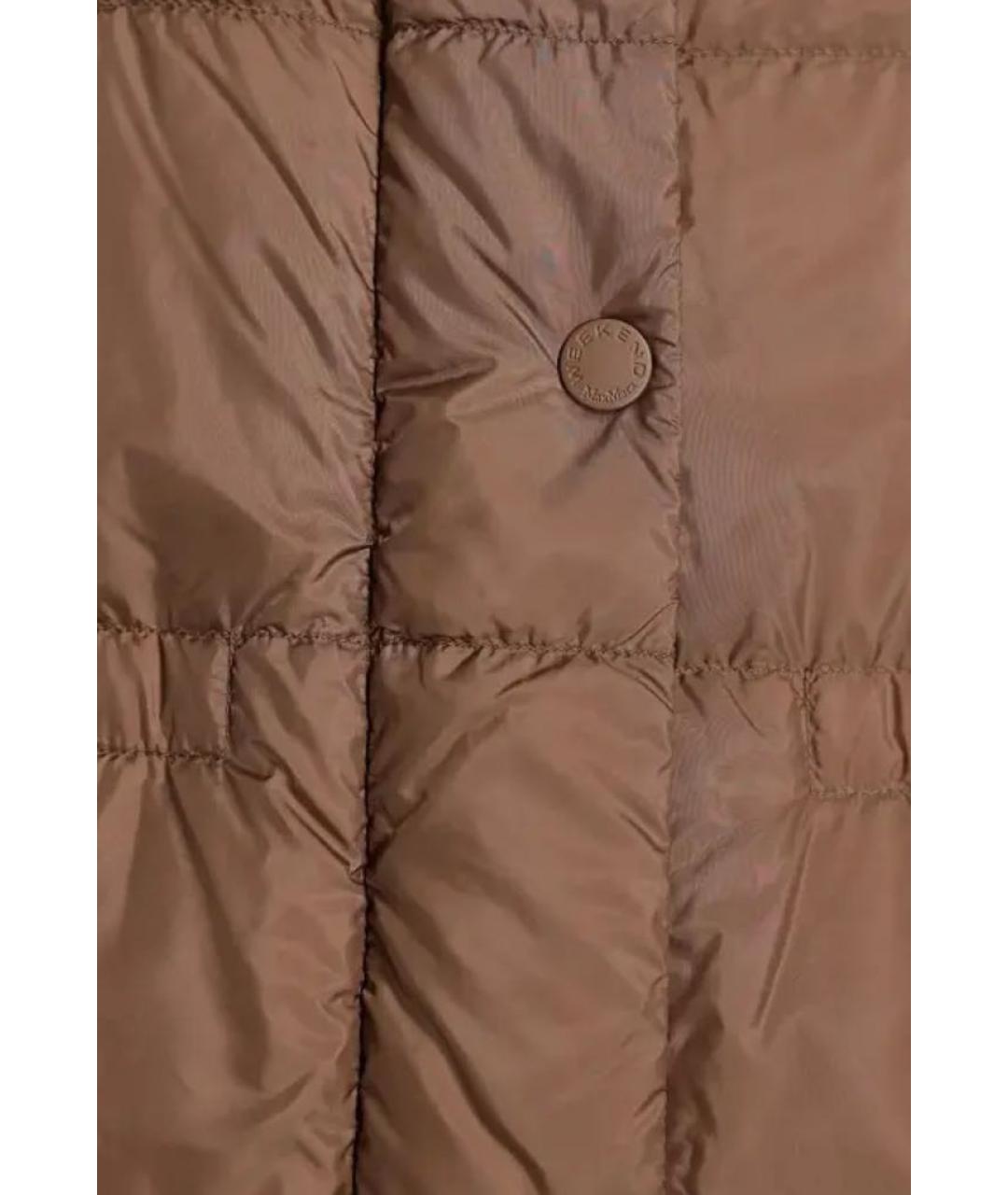 WEEKEND MAX MARA Коричневый полиэстеровый пуховик, фото 4