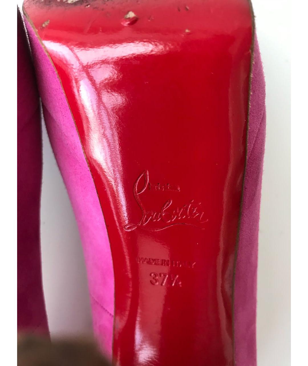 CHRISTIAN LOUBOUTIN Розовые замшевые туфли, фото 8