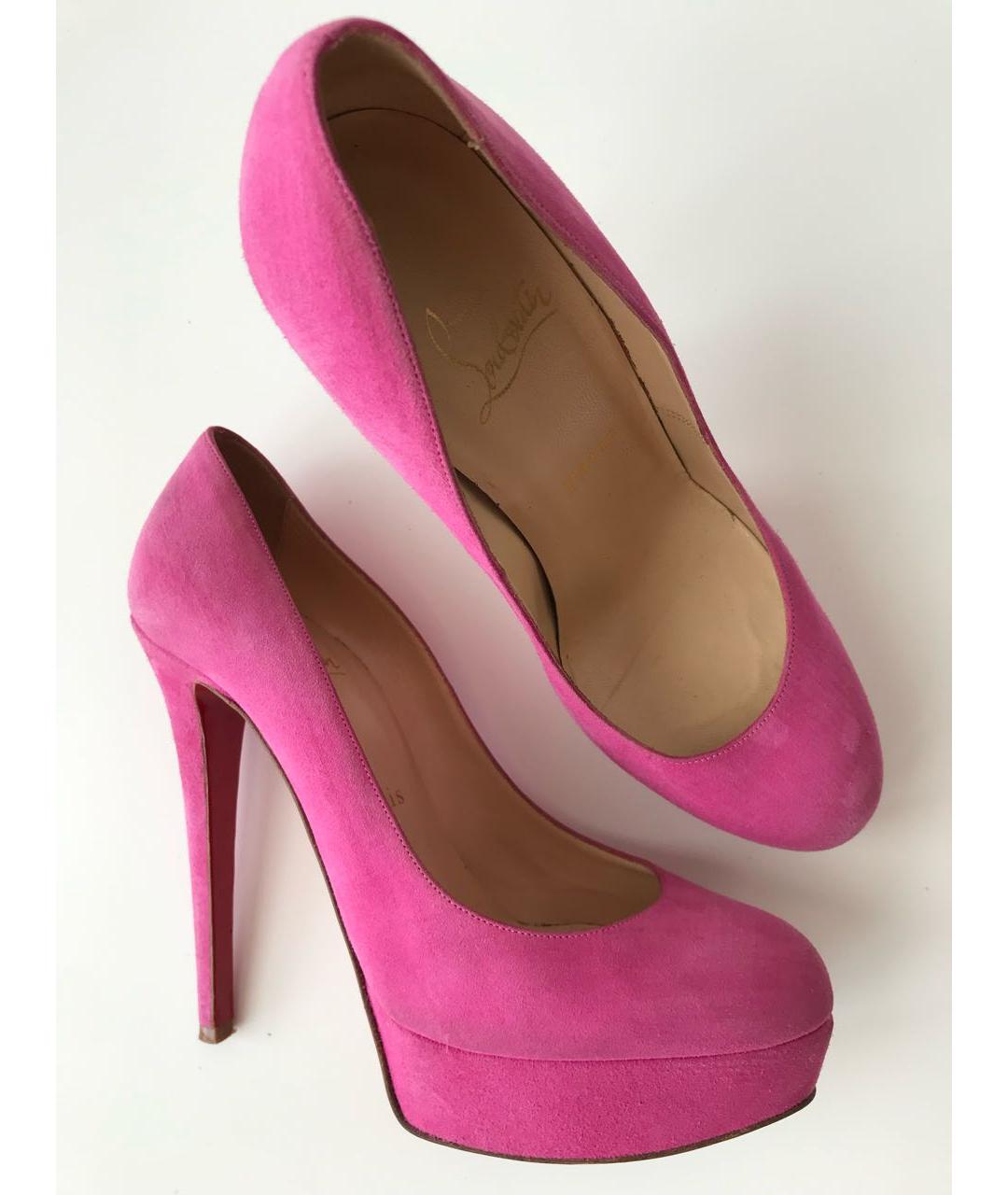 CHRISTIAN LOUBOUTIN Розовые замшевые туфли, фото 6