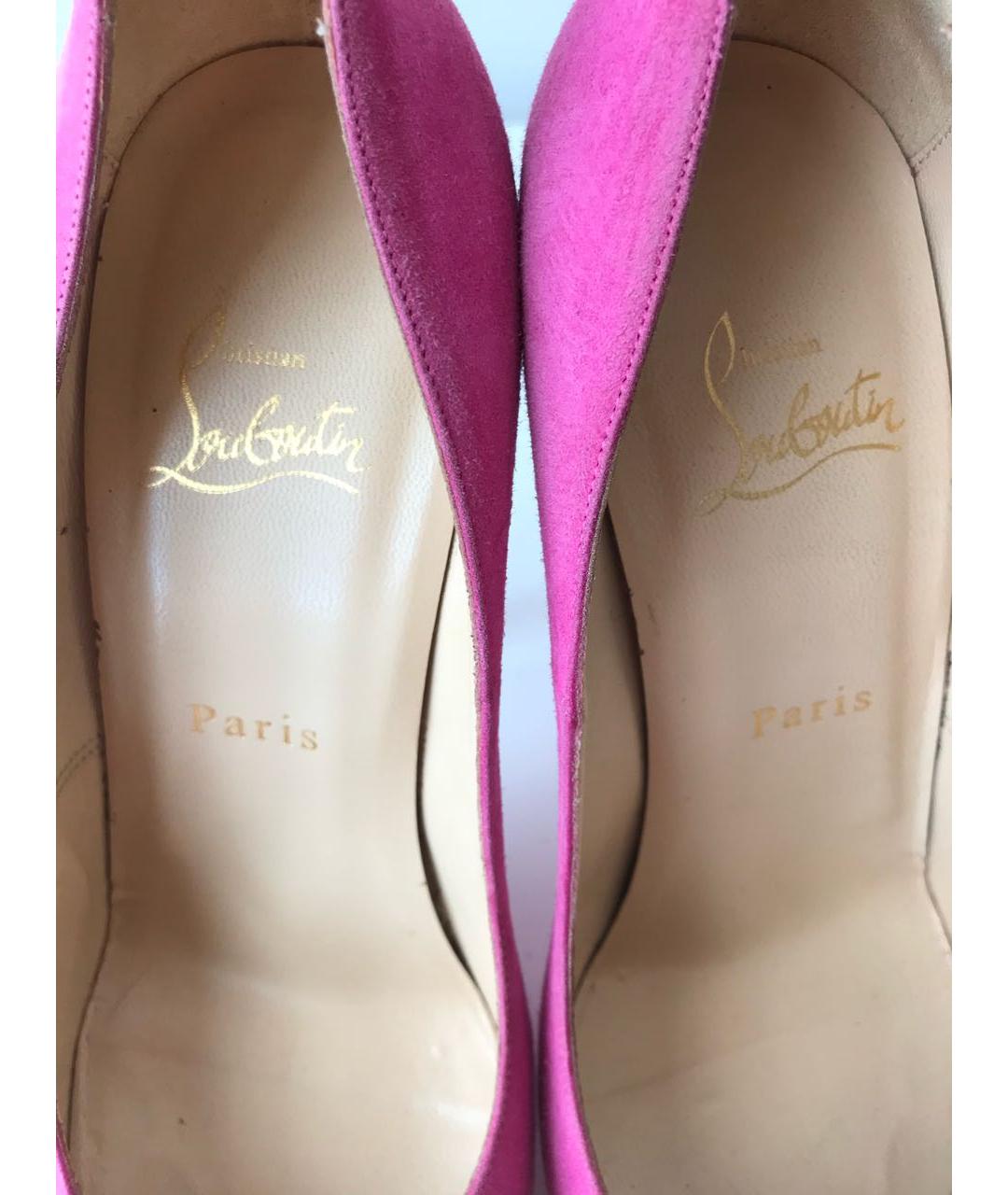 CHRISTIAN LOUBOUTIN Розовые замшевые туфли, фото 4