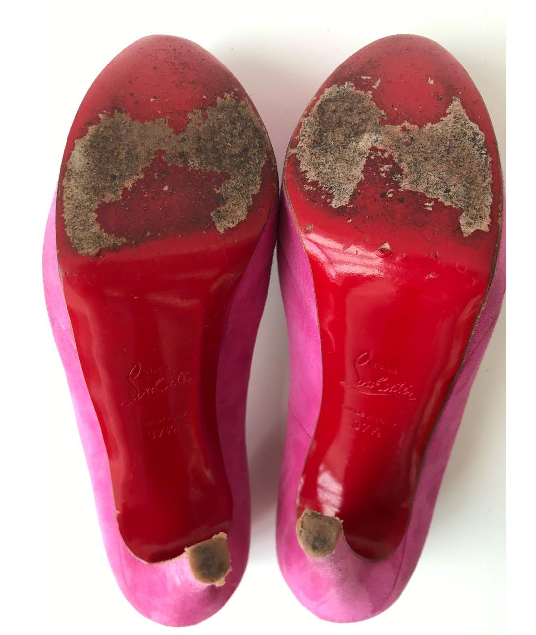 CHRISTIAN LOUBOUTIN Розовые замшевые туфли, фото 7
