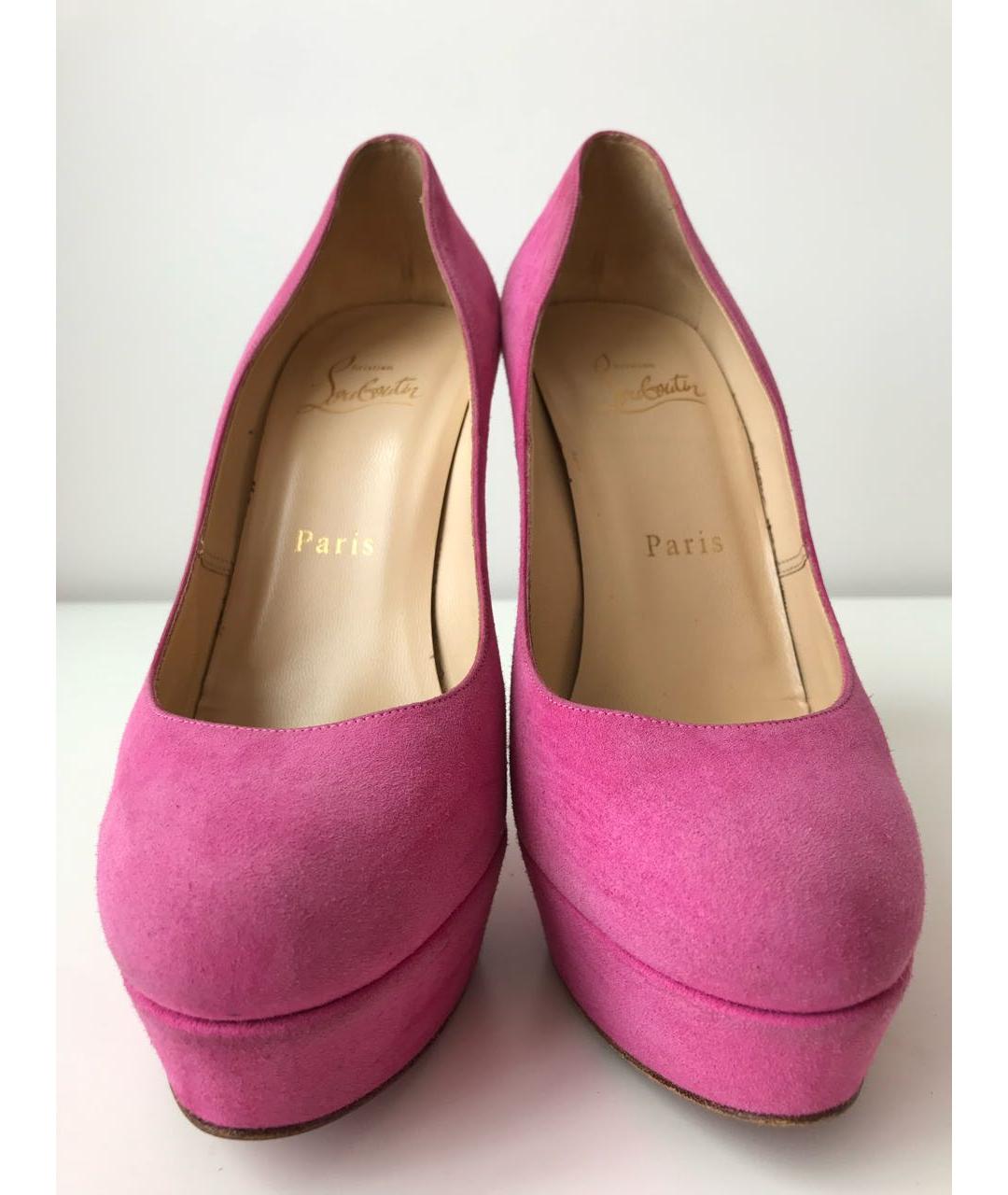 CHRISTIAN LOUBOUTIN Розовые замшевые туфли, фото 2