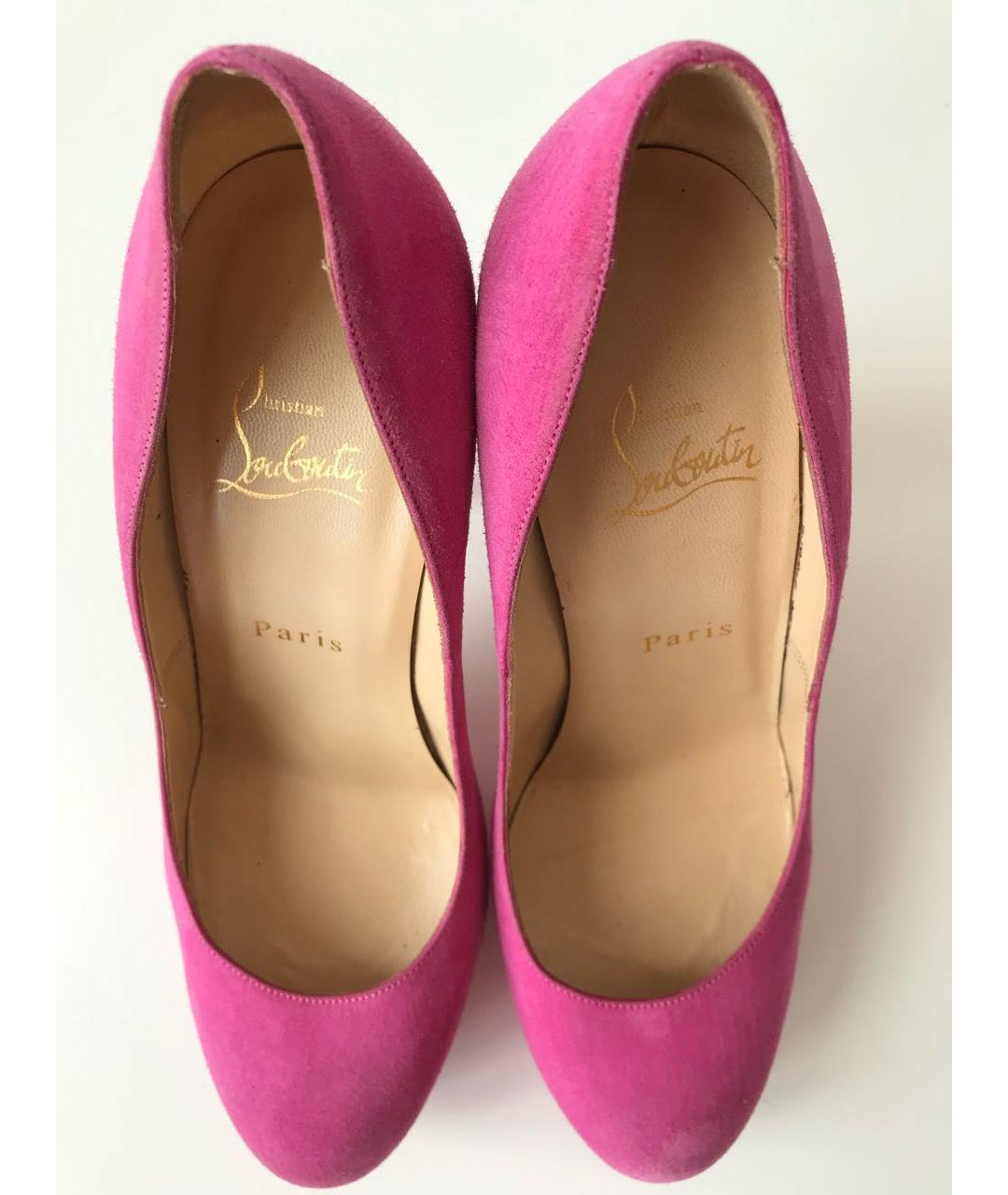 CHRISTIAN LOUBOUTIN Розовые замшевые туфли, фото 3