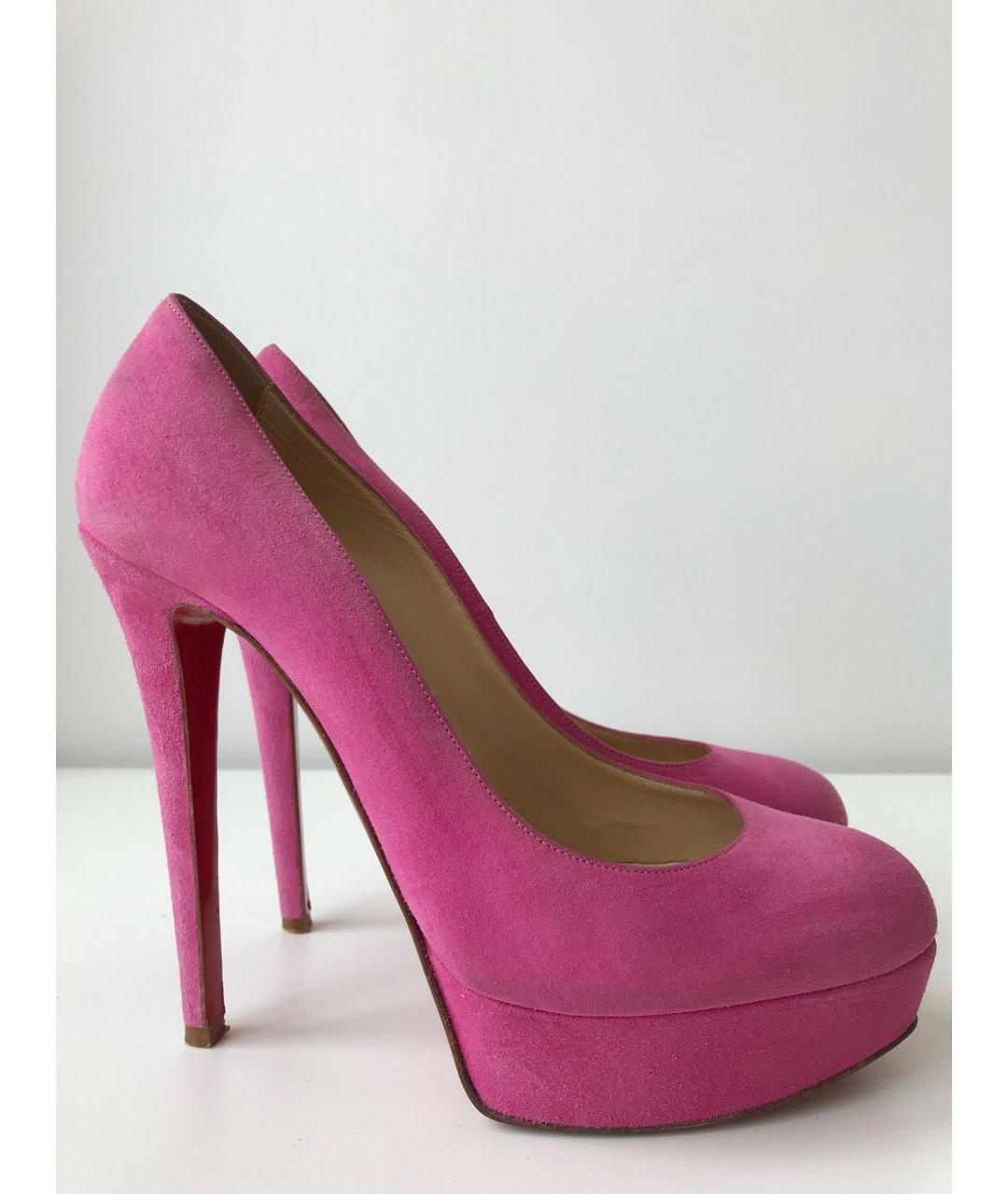 CHRISTIAN LOUBOUTIN Розовые замшевые туфли, фото 9