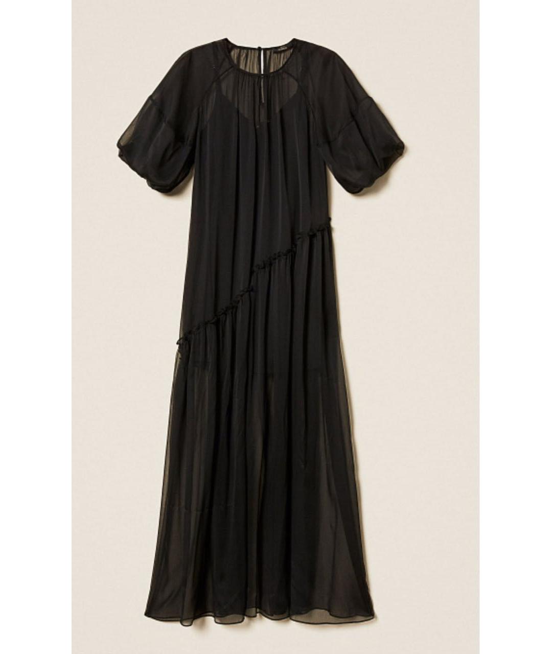 TWIN-SET Черное полиэстеровое платье, фото 9