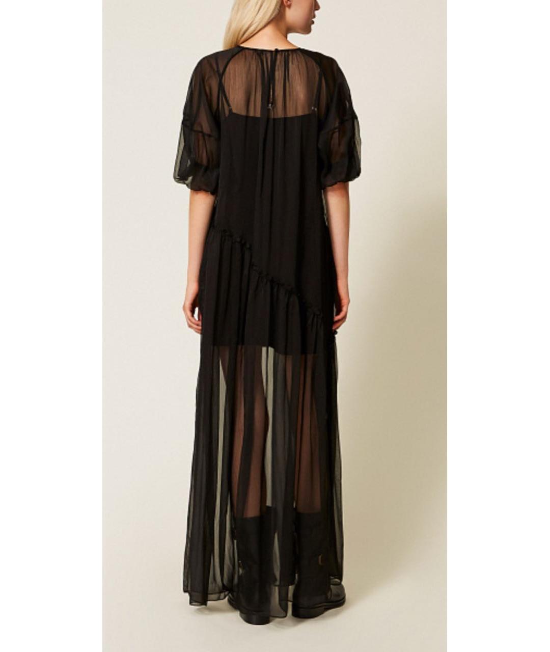 TWIN-SET Черное полиэстеровое платье, фото 2